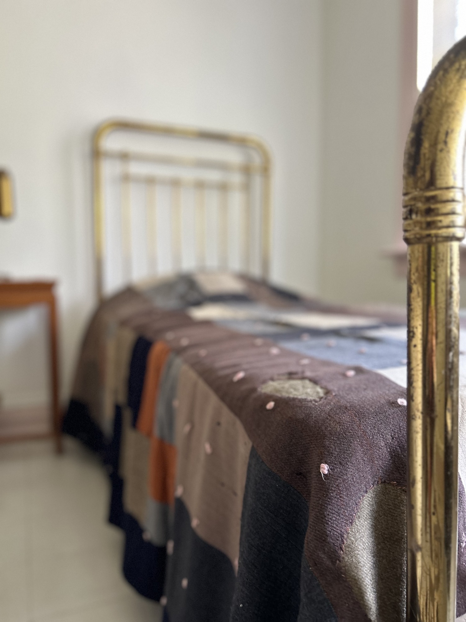 Bedspread made by Stella Mae McClure Pollock. COURTESY POLLOCK KRASNER HOUSE AND STUDY CENTER