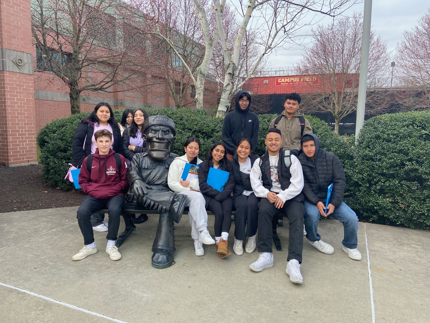 Southampton High School juniors recently had an opportunity to visit Sacred Heart University and Southern Connecticut University. During the college visits, organized by the high school’s counseling department, the students learned about admission requirements and majors of study and toured each campus. COURTESY SOUTHAMPTON SCHOOL DISTRICT