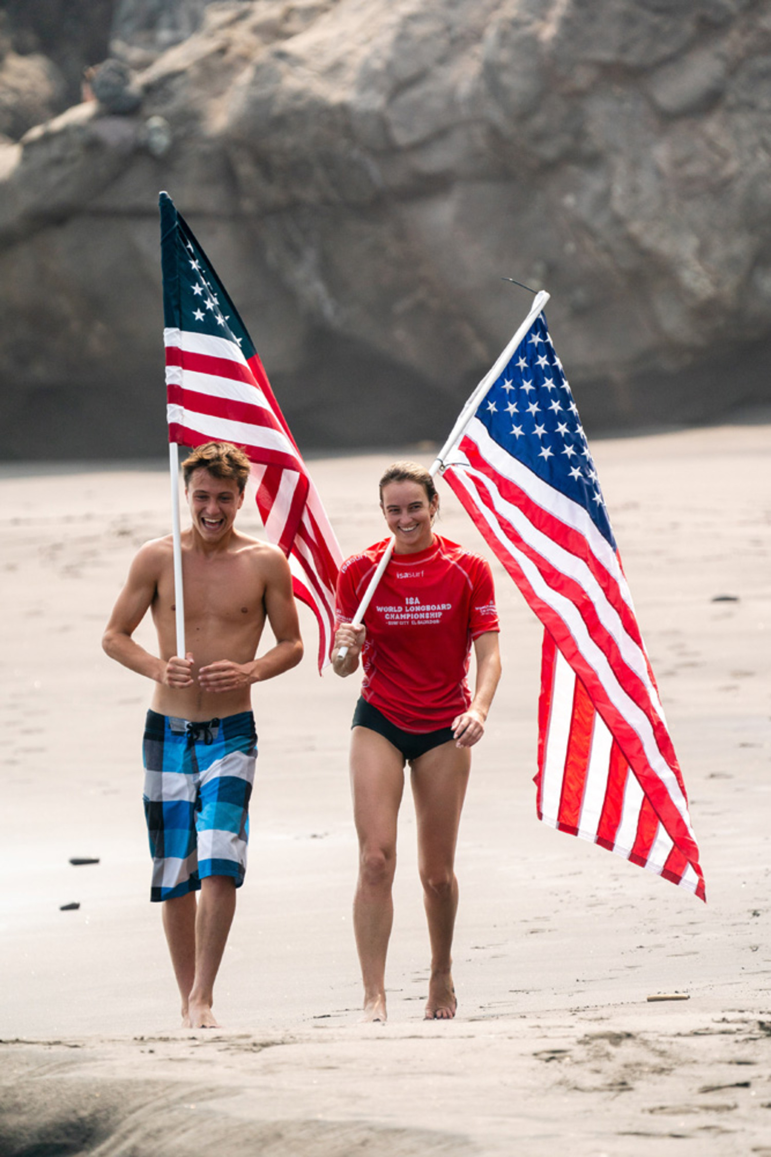 Chase Lieder with one of his teammates, Rachel Tilly. ISA/PABLO JIMENEZ