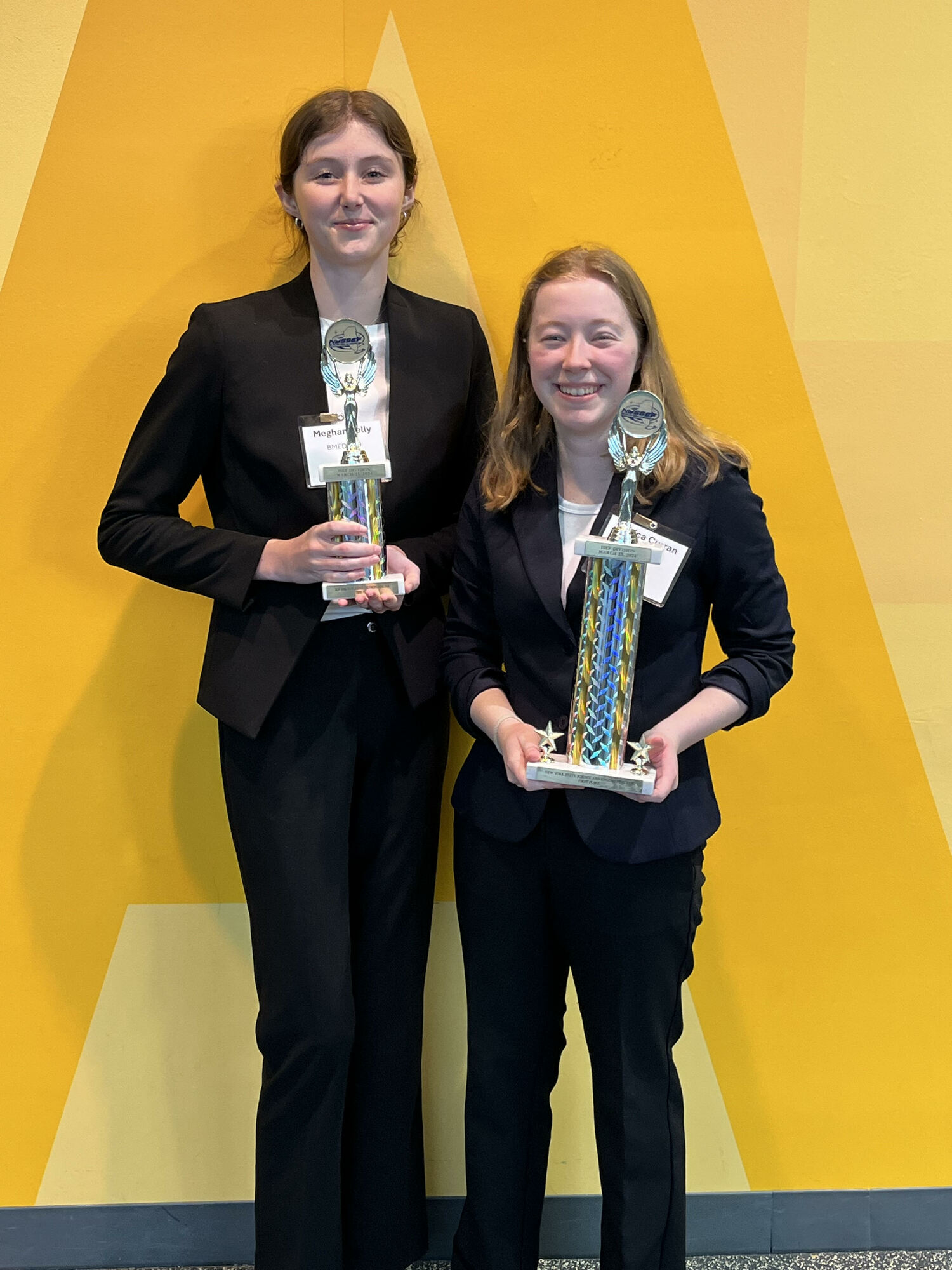 Westhampton Beach seniors Meghan Kelly and Jessica Curran presented their research projects at the New York State Science and Engineering Fair March 27. WESTHAMPTON BEACH SCHOOL DISTRICT