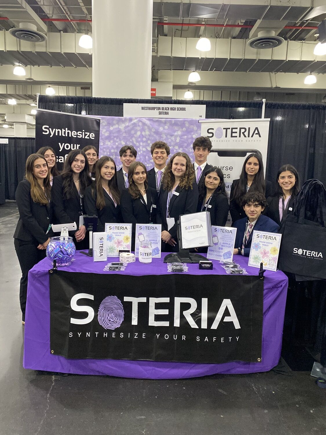 Westhampton Beach High School’s Virtual Enterprise team, Soteria, recently earned fifth place in the VE National Business Plan Competition. COURTESY WESTHAMPTON BEACH SCHOOL DISTRICT
