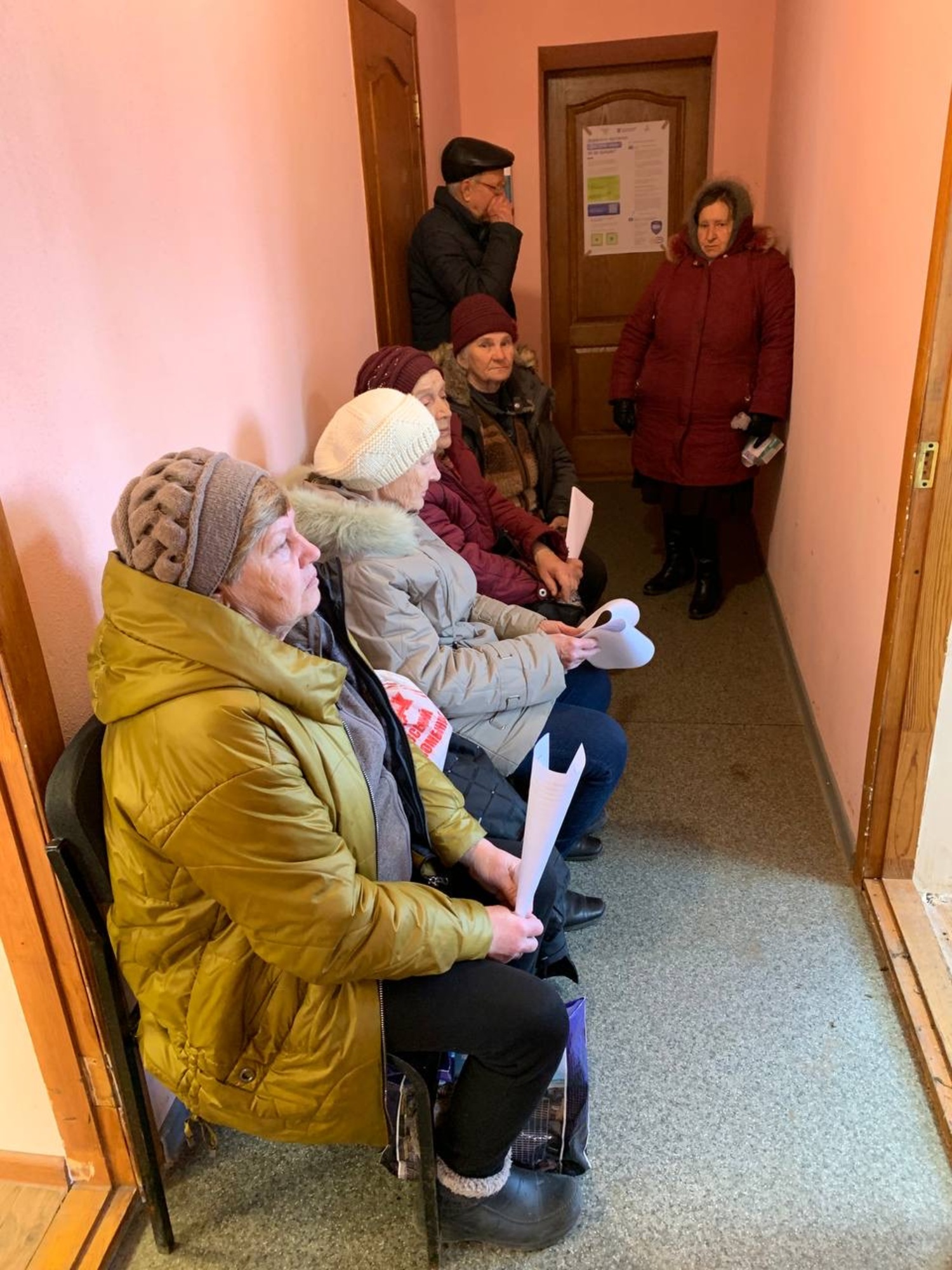 Ukrainians wait for medical care.  COURTESY JOHN REILLY