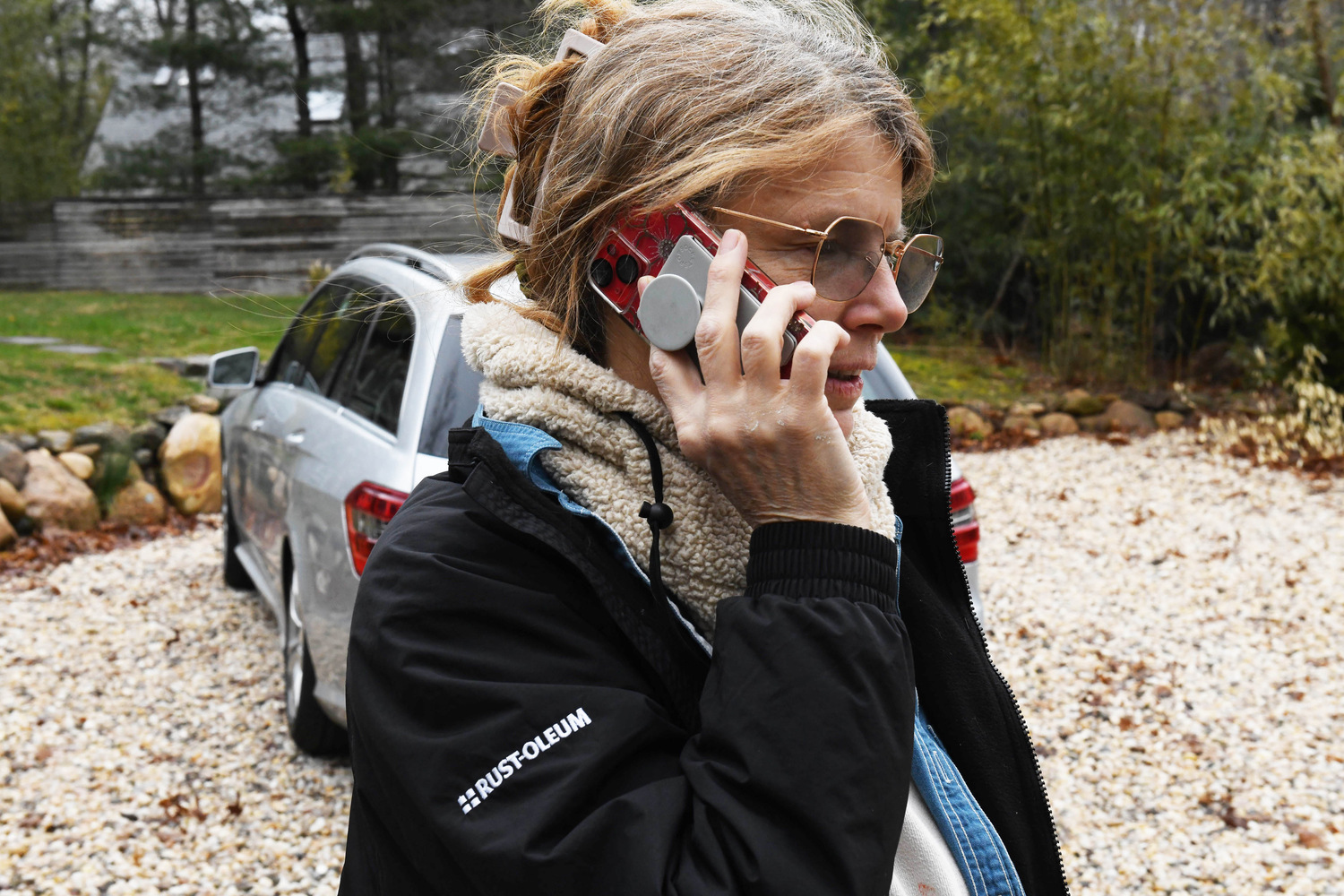 Springs resident Heather Dunn, who has a Verizon cell phone, lives less than a mile from the new cell tower but said that most of the time she still has to walk out to her street to get signal. DOUG KUNTZ