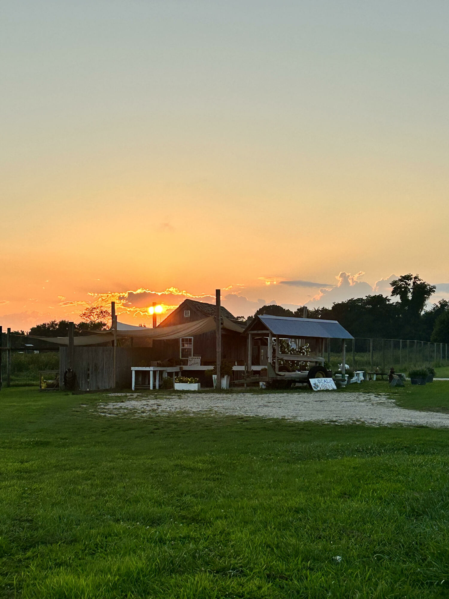 Sunset over the farm stand. COURTESY SHARE THE HARVEST FARM