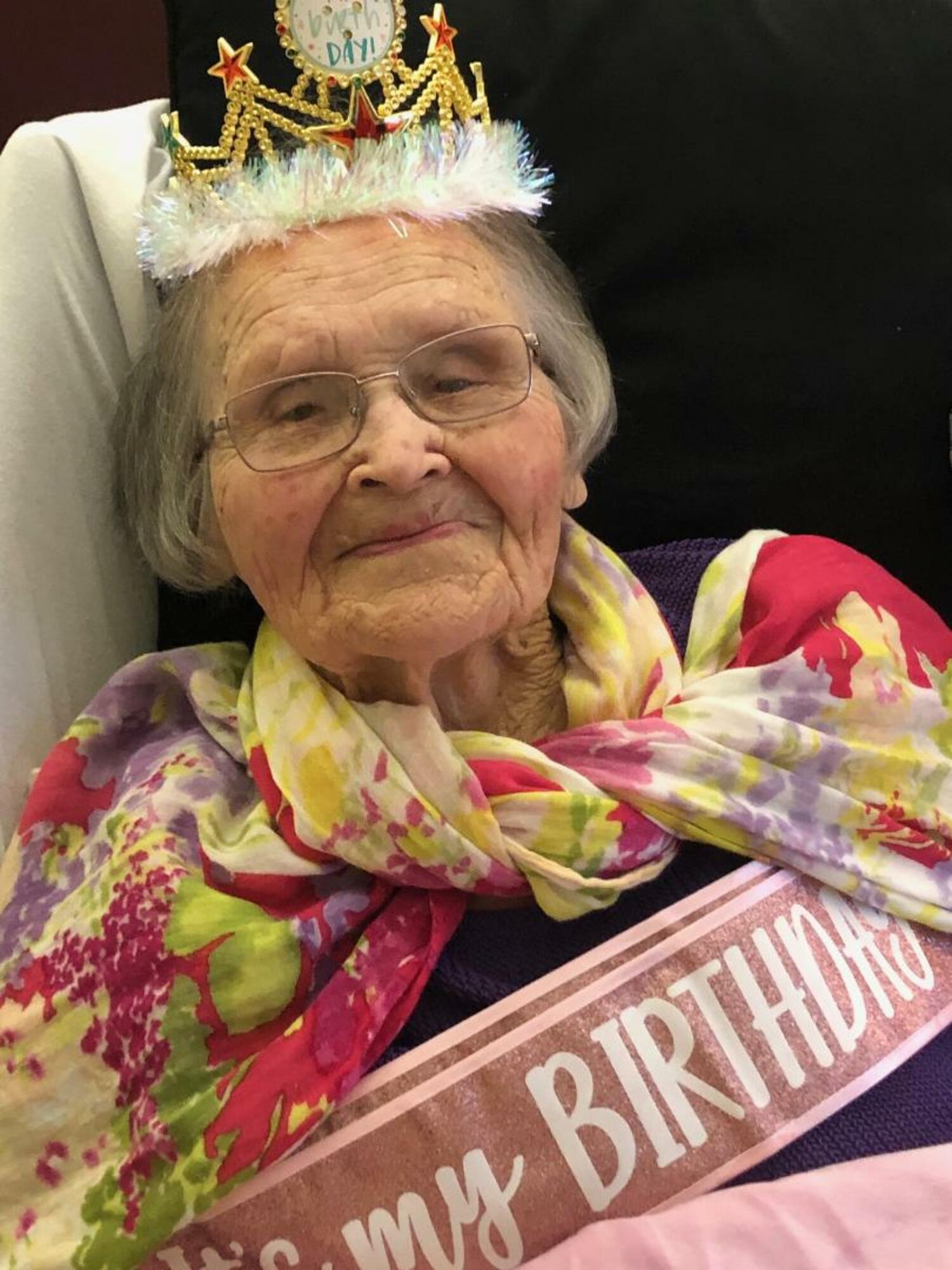 Dorothy celebrating her 106th birthday.