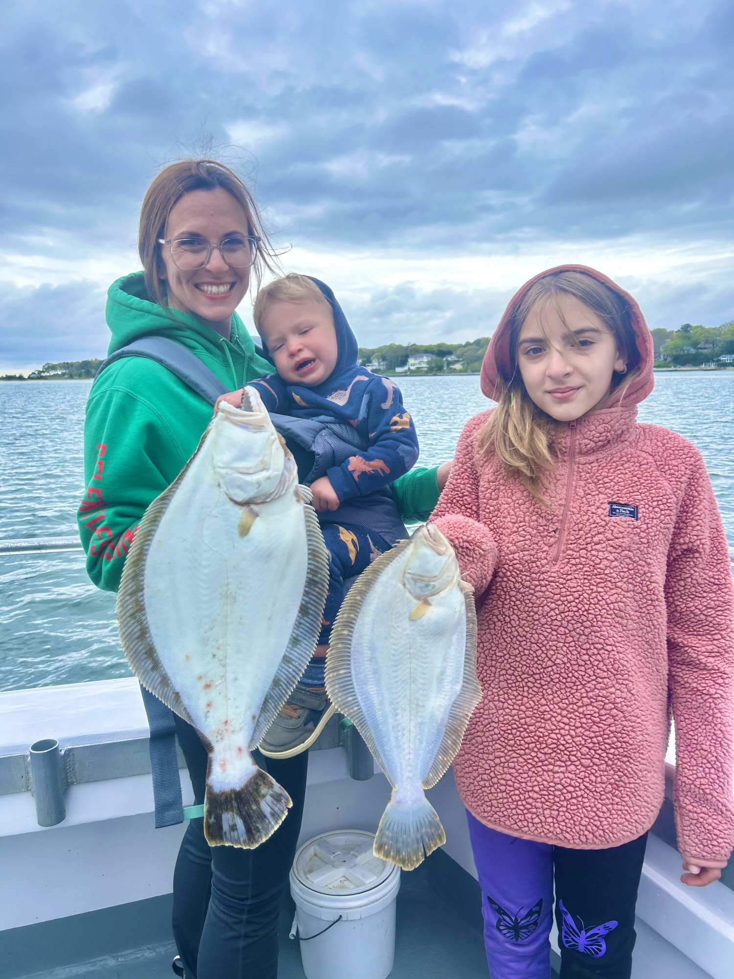 Lauren, Jill and Billy Longnecker Jr. made a family day out of Mother's Day with some fluke fishing aboard the Hampton Lady, where Billy Sr. is a mate. CAPT. JAMES FOLEY