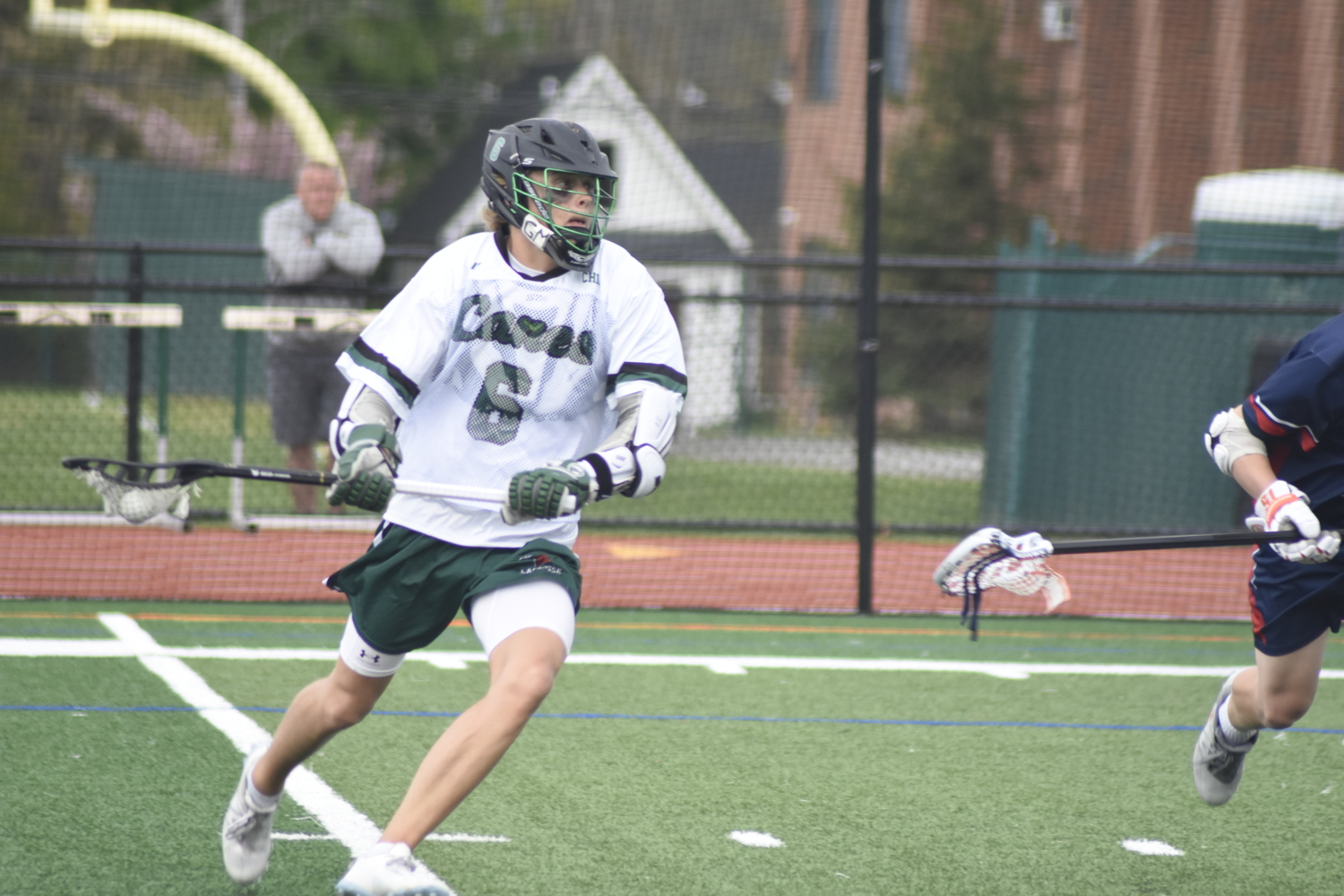 Westhampton Beach senior Dante Mansfield rears back with a shot.   DREW BUDD