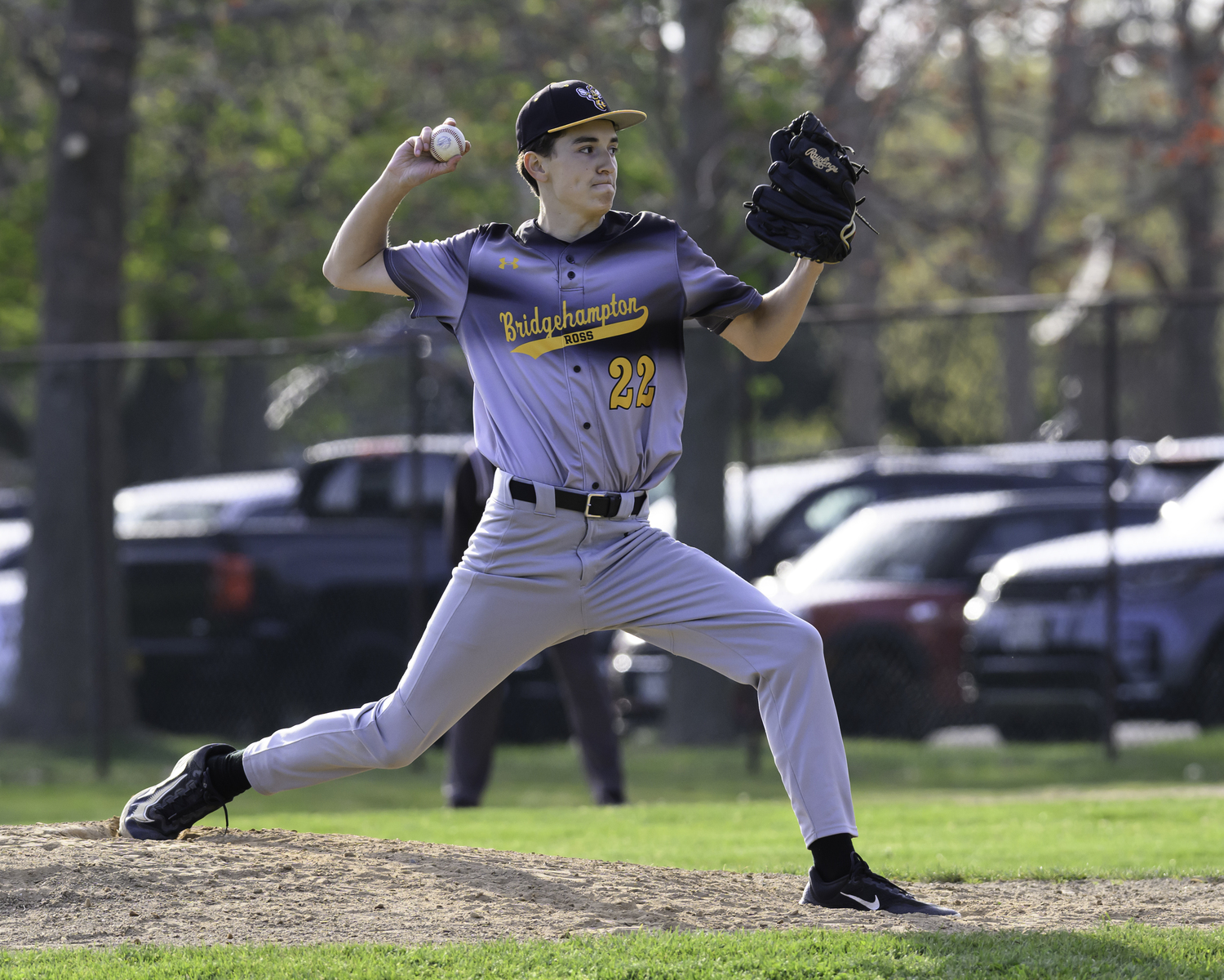 Ross junior Alexi Kardaras also pitched in game two of the series at Mashashimuet Park in Sag Harbor on May 1.   MARIANNE BARNETT
