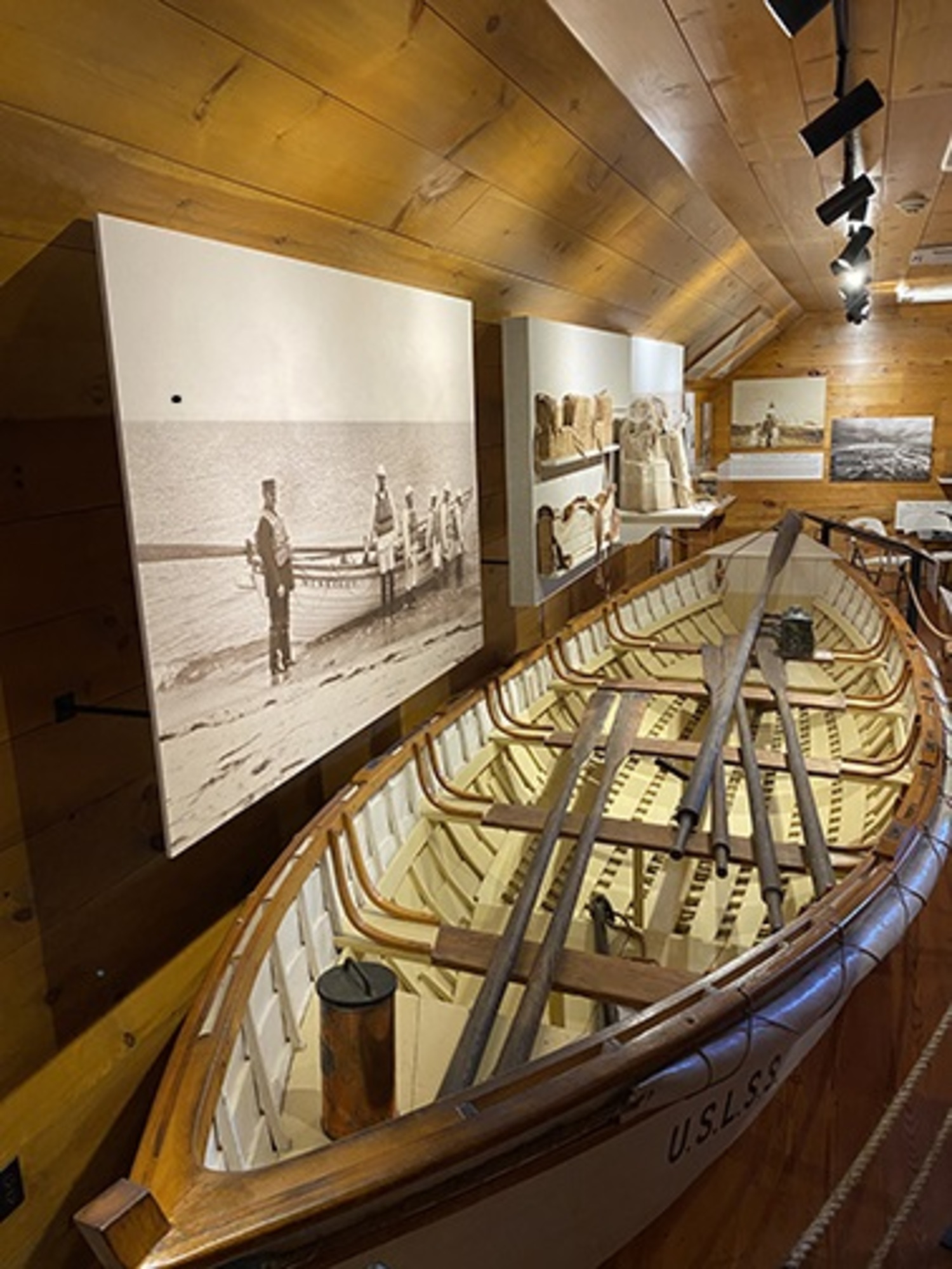 A United States Coast Guard-designed Race Point surfboat will soon be on display at the Tiana Life Saving Station. COURTESY OF EGAN MARITIME INSTITUTE