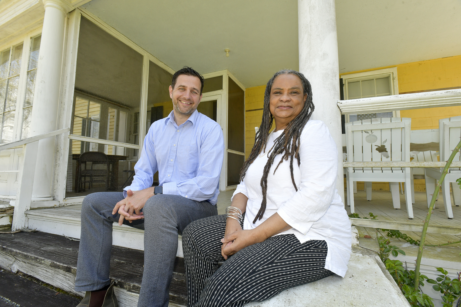 Sylvester Manor Executive Director Stephen Searl and Donnamarie Barnes and director of history and heritage at the manor house. 
 DANA SHAW