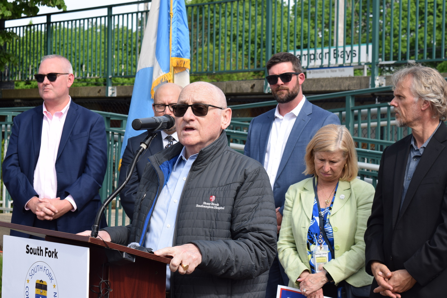 Robert Ross of Stony Brook Southampton Hospital spoke of the importance of commuter rail service for the hospital 1,200-plus staff.