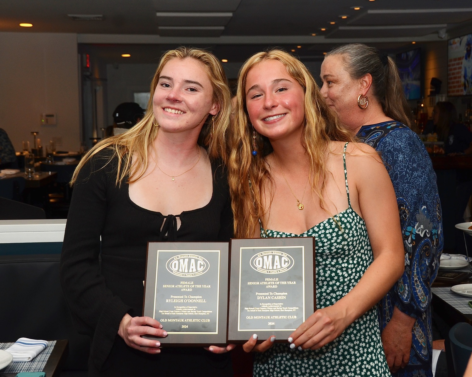 Ryleigh O'Donnell, left, with Dylan Cashin who were both named the Female Senior Athletes of the Year.  KYRIL BROMLEY