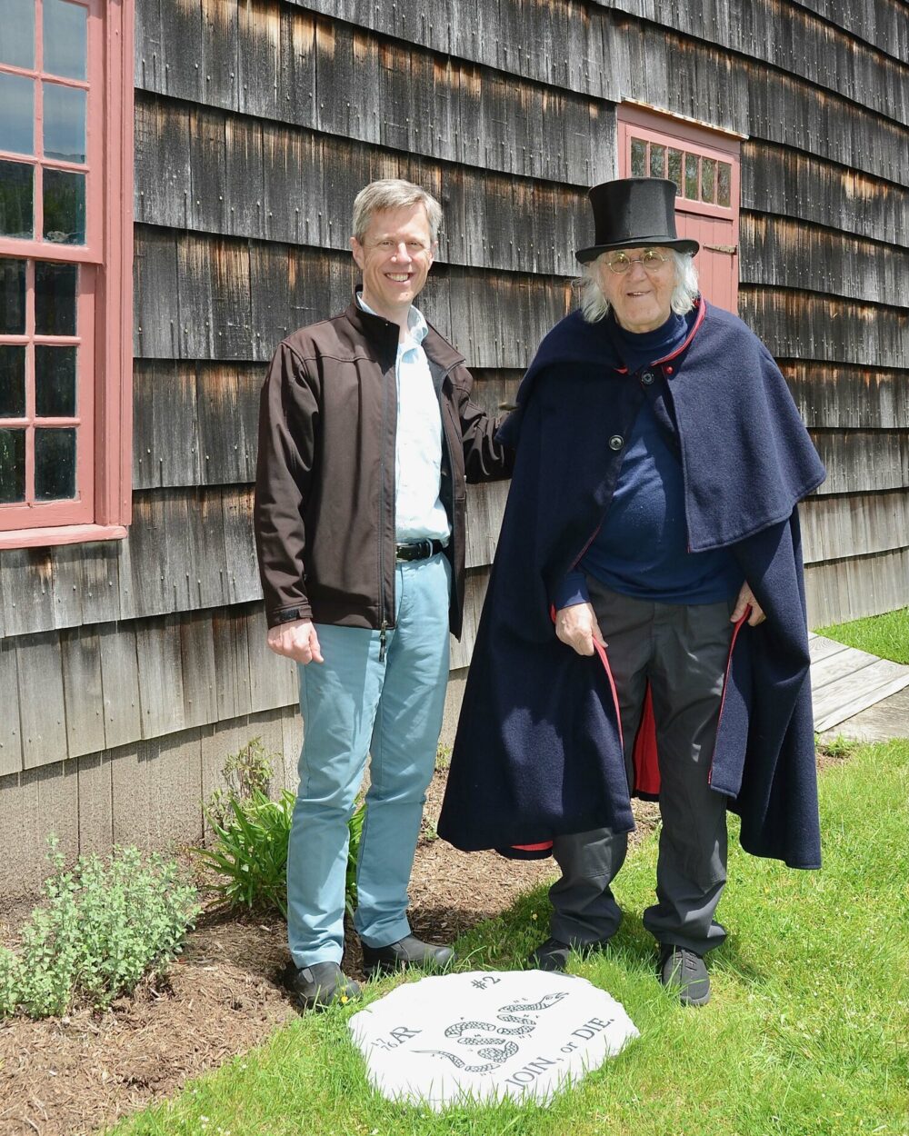 East Hampton Historical Society Executive Director Steve Long with East Hampton Town Historian Hugh King at Mulford Farm.     KYRIL BROMLEY