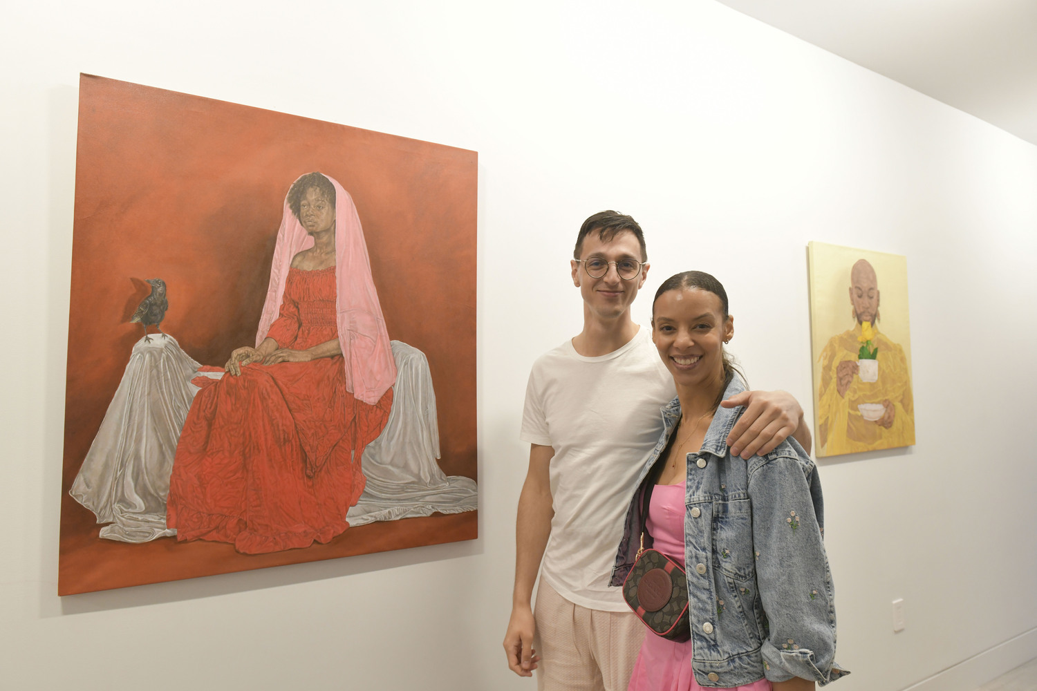 Gaspard Lapierre and Kyla Williams at the opening reception for Mayowa Nwadike's  exhibit, 