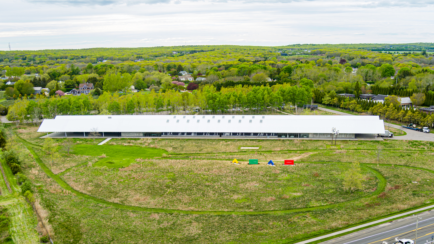 Carmen Herrera's Sculptures seen from above at the Parrish Art Museum. COURTESY PARRISH ART MUSEUM AND VISION MAKER PRODUCTIONS INC.