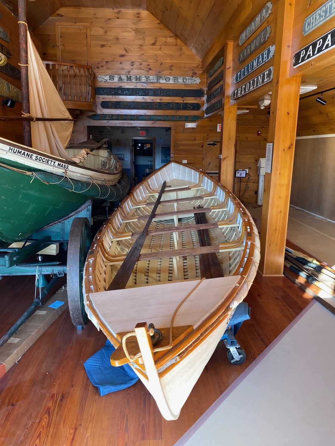 A United States Coast Guard-designed Race Point surfboat will soon be on display at the Tiana Life Saving Station. COURTESY OF EGAN MARITIME INSTITUTE