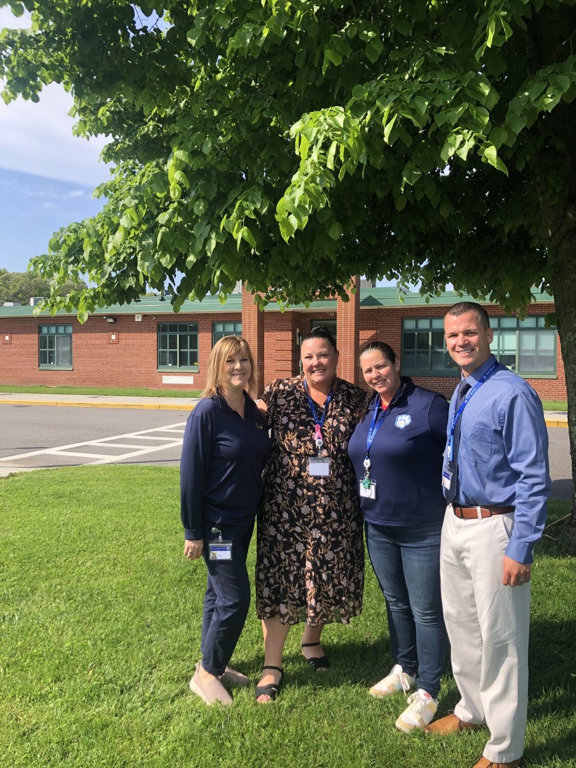 From left, East Quogue School Psychologist Erin Porter, Assistant Principal Kelly Freeborn, School Social Worker Erin Brady, and Superintendent/Principal Mike Miller. CAILIN RILEY