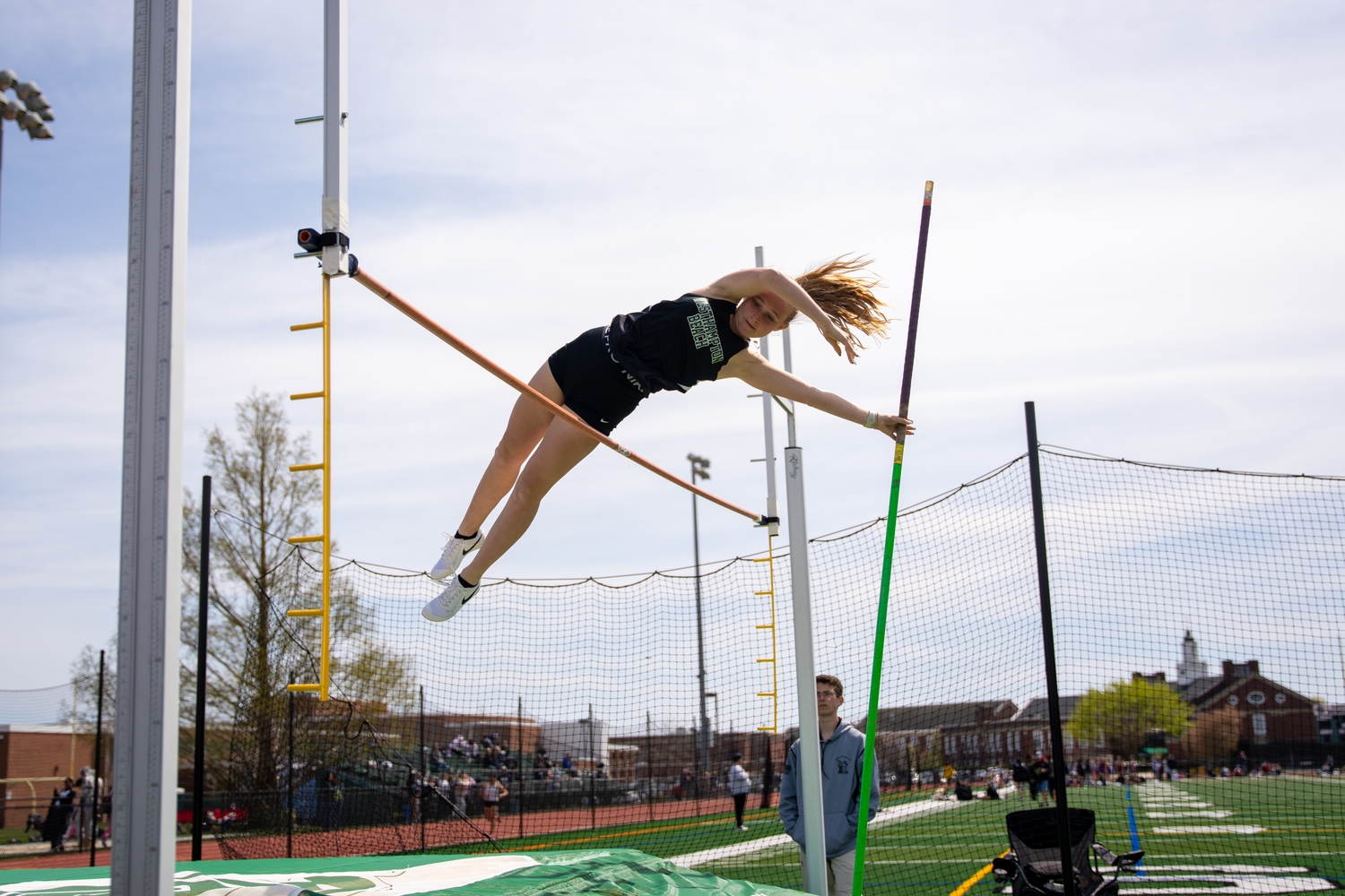 Adeline Scott competing in the pole vault on Saturday.  RON ESPOSITO