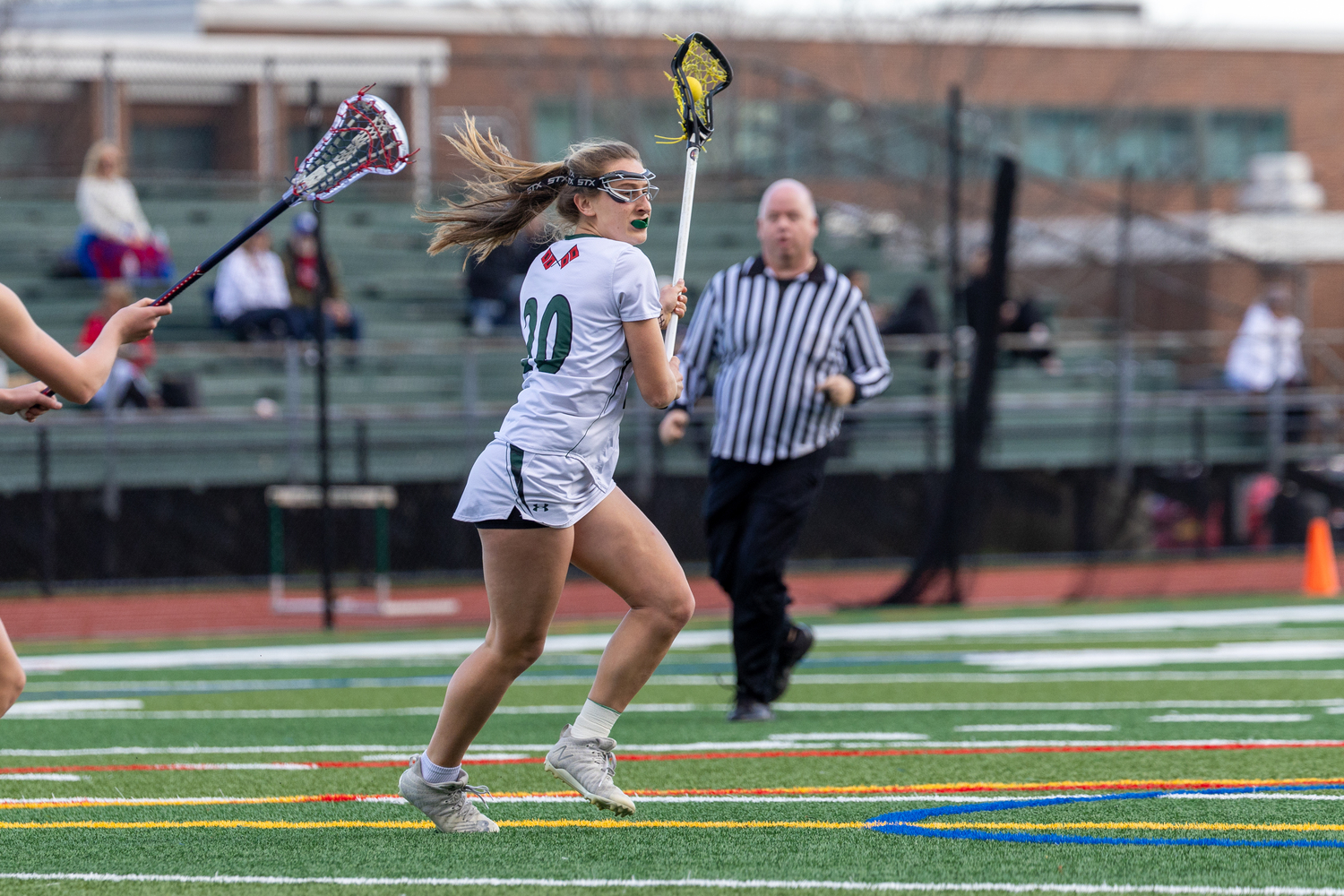 Senior attack Joely Schaumloffel looks to make a play during Westhampton Beach's 11-5 win over Miller Place April 24. RON ESPOSITO