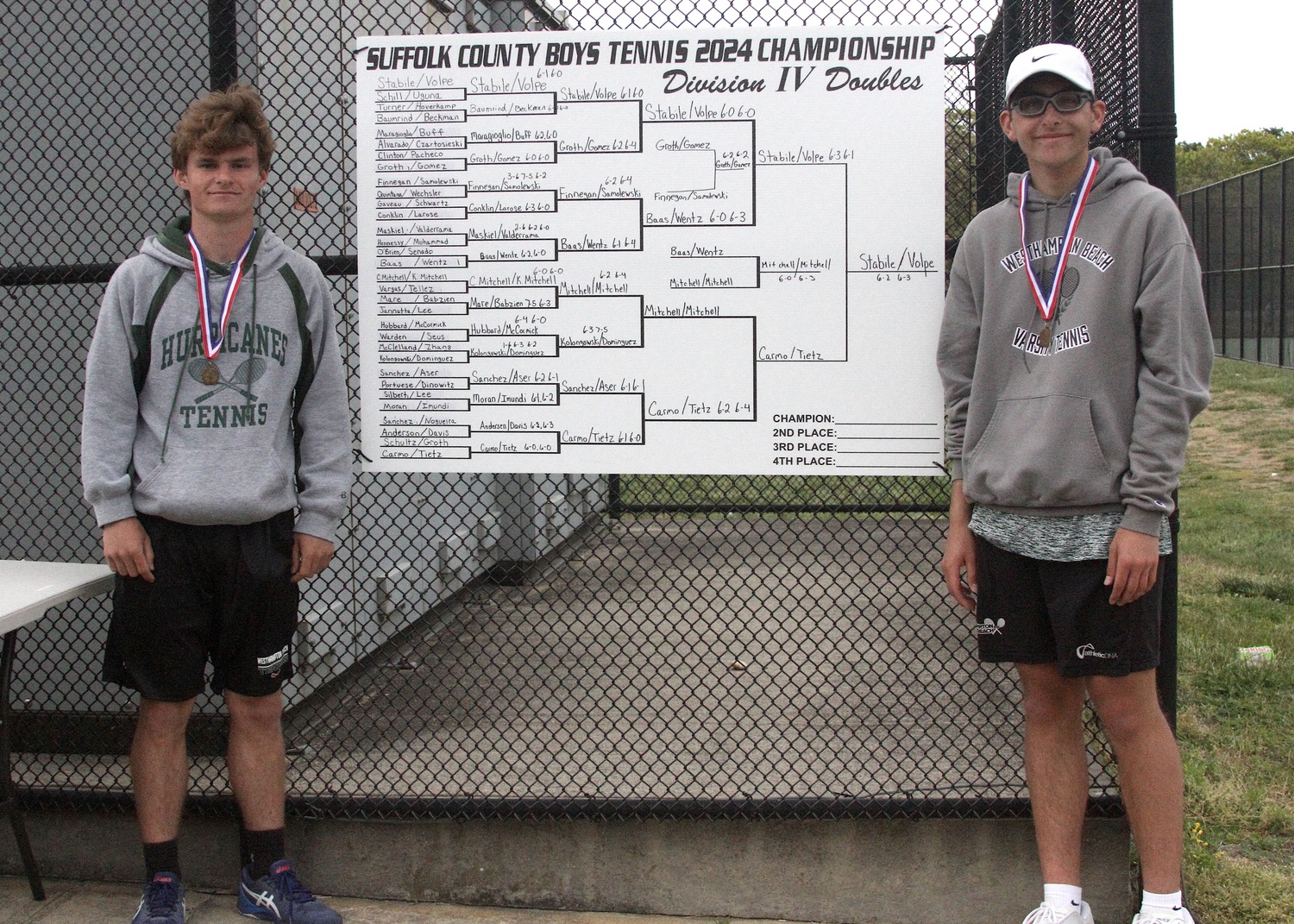 Senior Bobby Stabile and junior Giancarlo Volpe won the Division IV doubles title. DESIRÉE KEEGAN