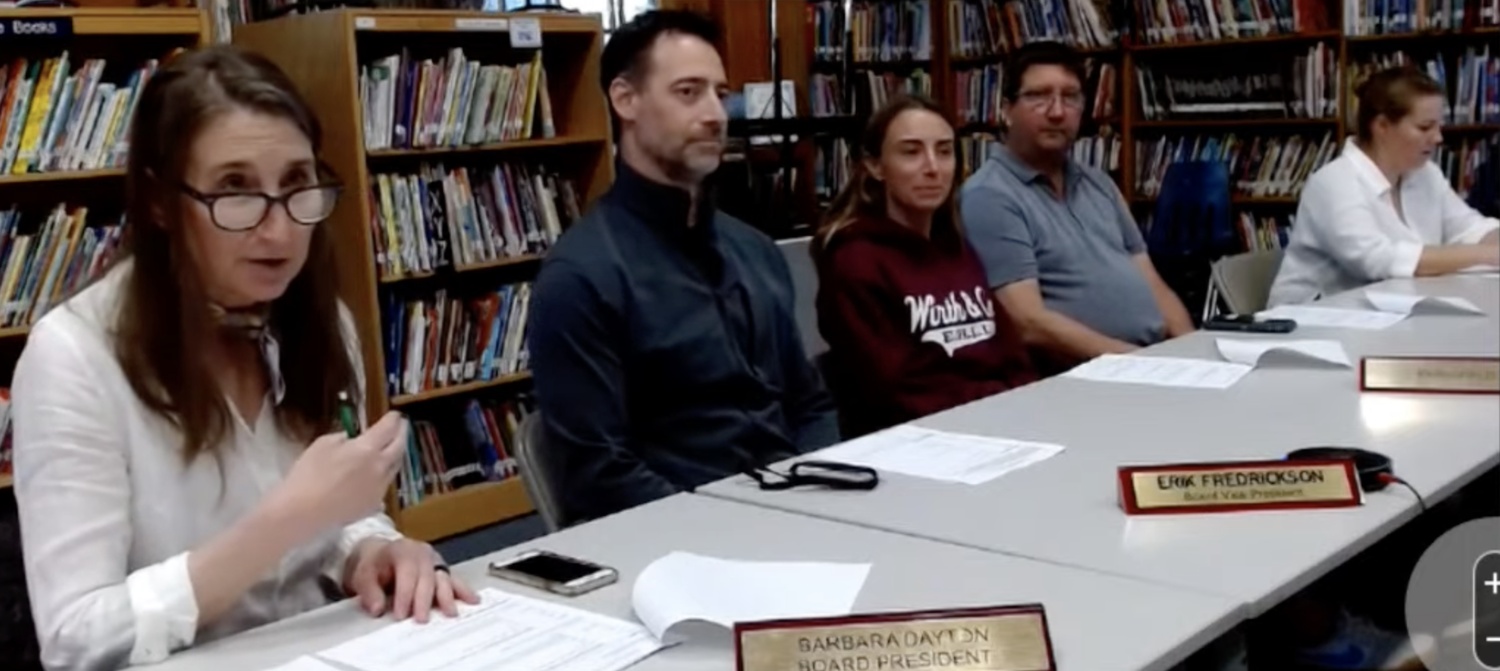 Springs School's board of education during Tuesday night's budget hearing.