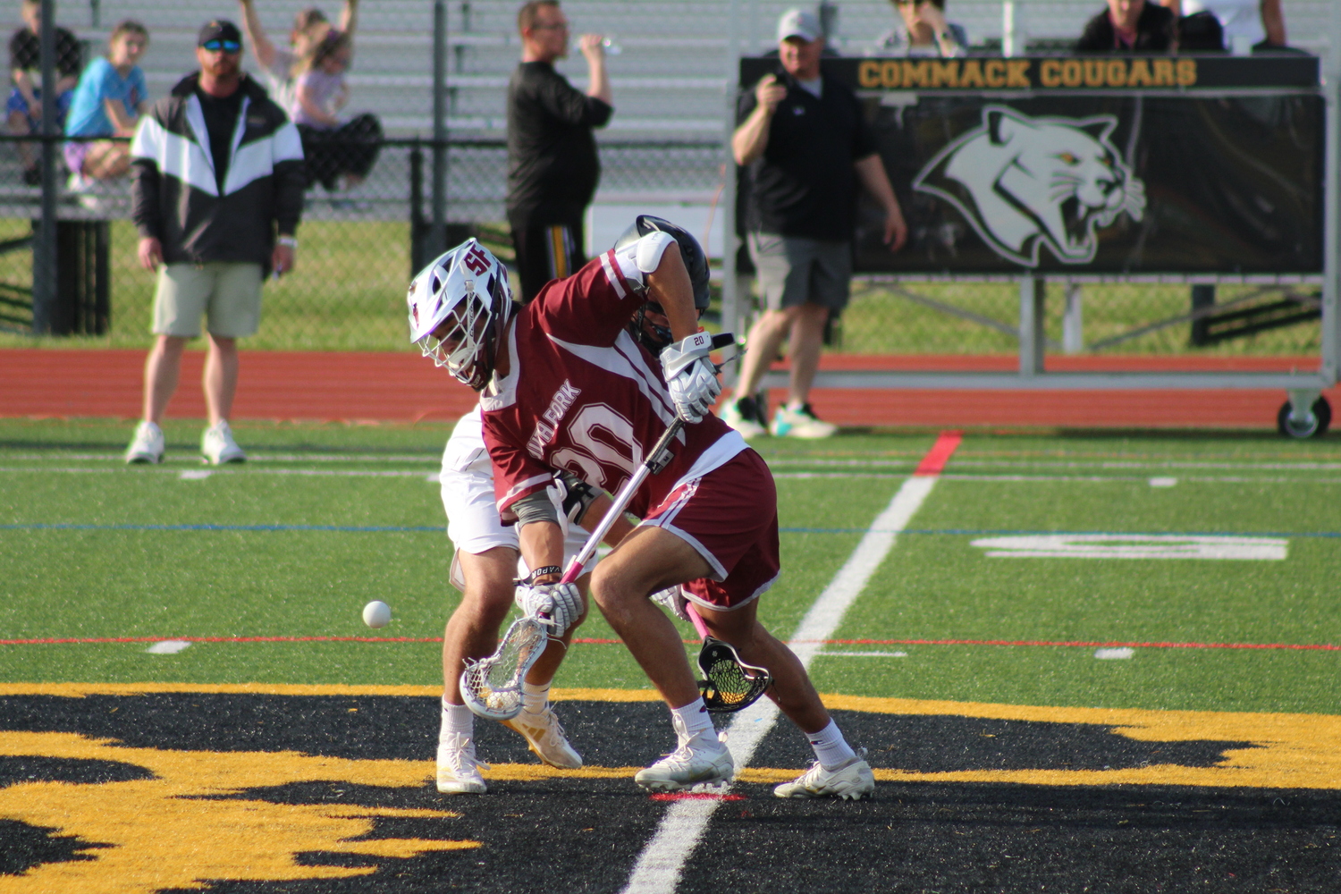 East Hampton senior Thinley Edwards stepped up in the faceoffs for South Fork on Wednesday.   NICOLE CASTILLO