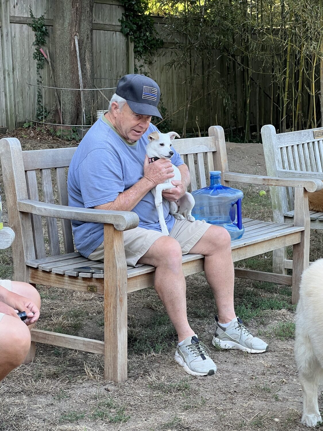 Doug Browning comforting Tulip.