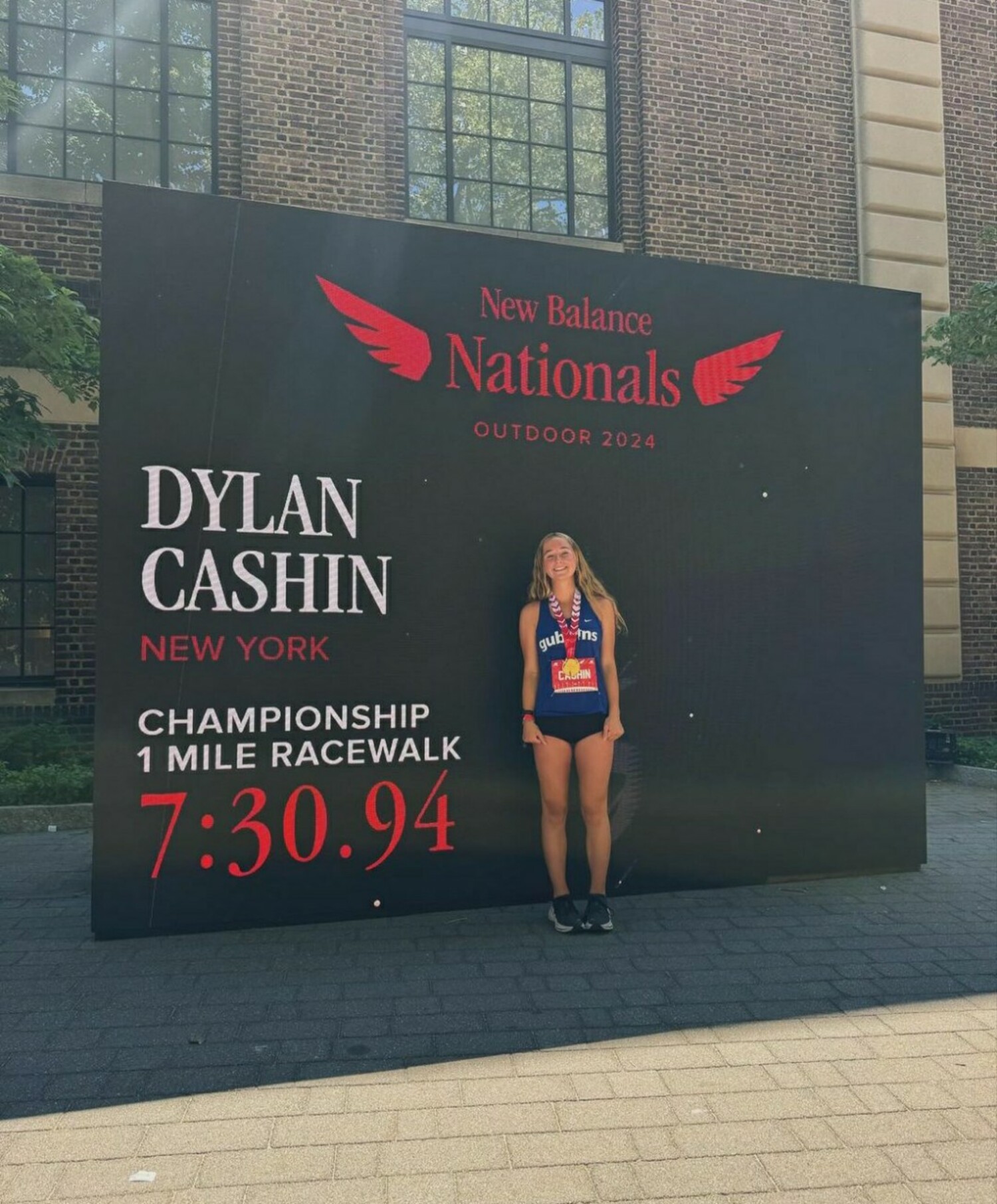 Dylan Cashin placed fourth in the 1 mile race walk championship at New Balance Outdoor Nationals on Saturday.