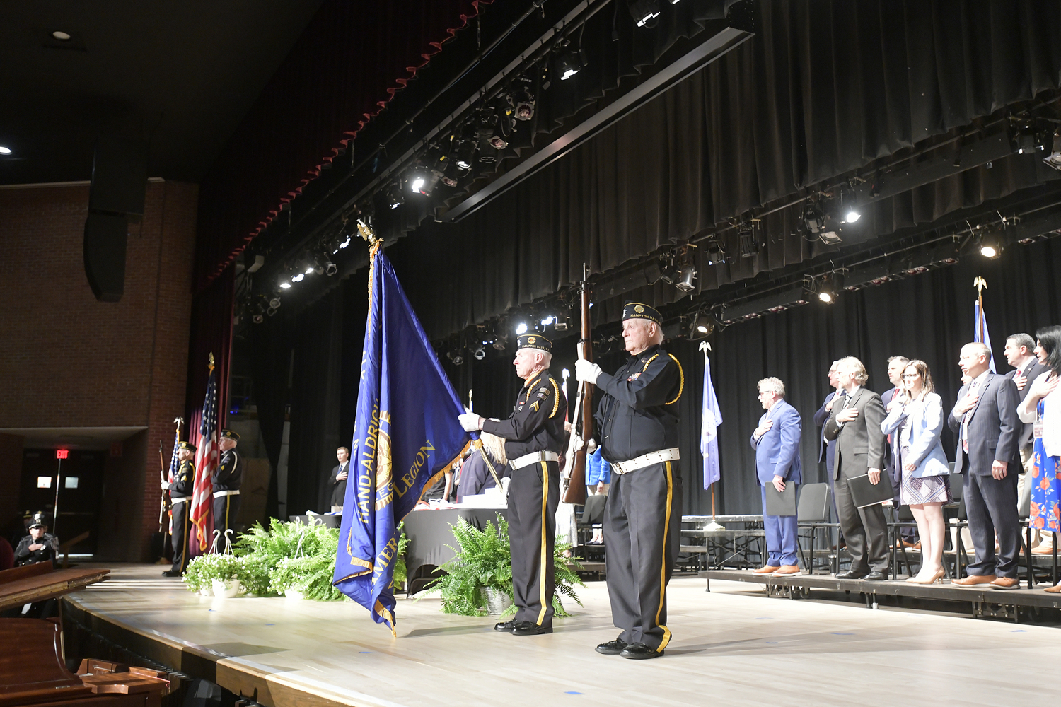 High school seniors from Hampton Bays, Southampton and Westhampton Beach school districts who will be entering the military upon graduation were honored  honored at a joint ceremony at at Southampton High School on May 23.  DANA SHAW