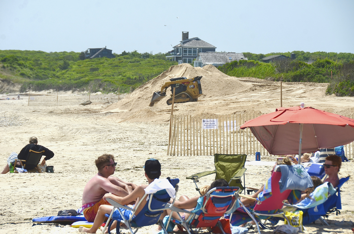 A two-phase beach and dune restoration project at the popular Ditch Plains Beach in Montauk started on Monday, several months after three winter storms  decimated the beach there.  KYRIL BROMLEY
