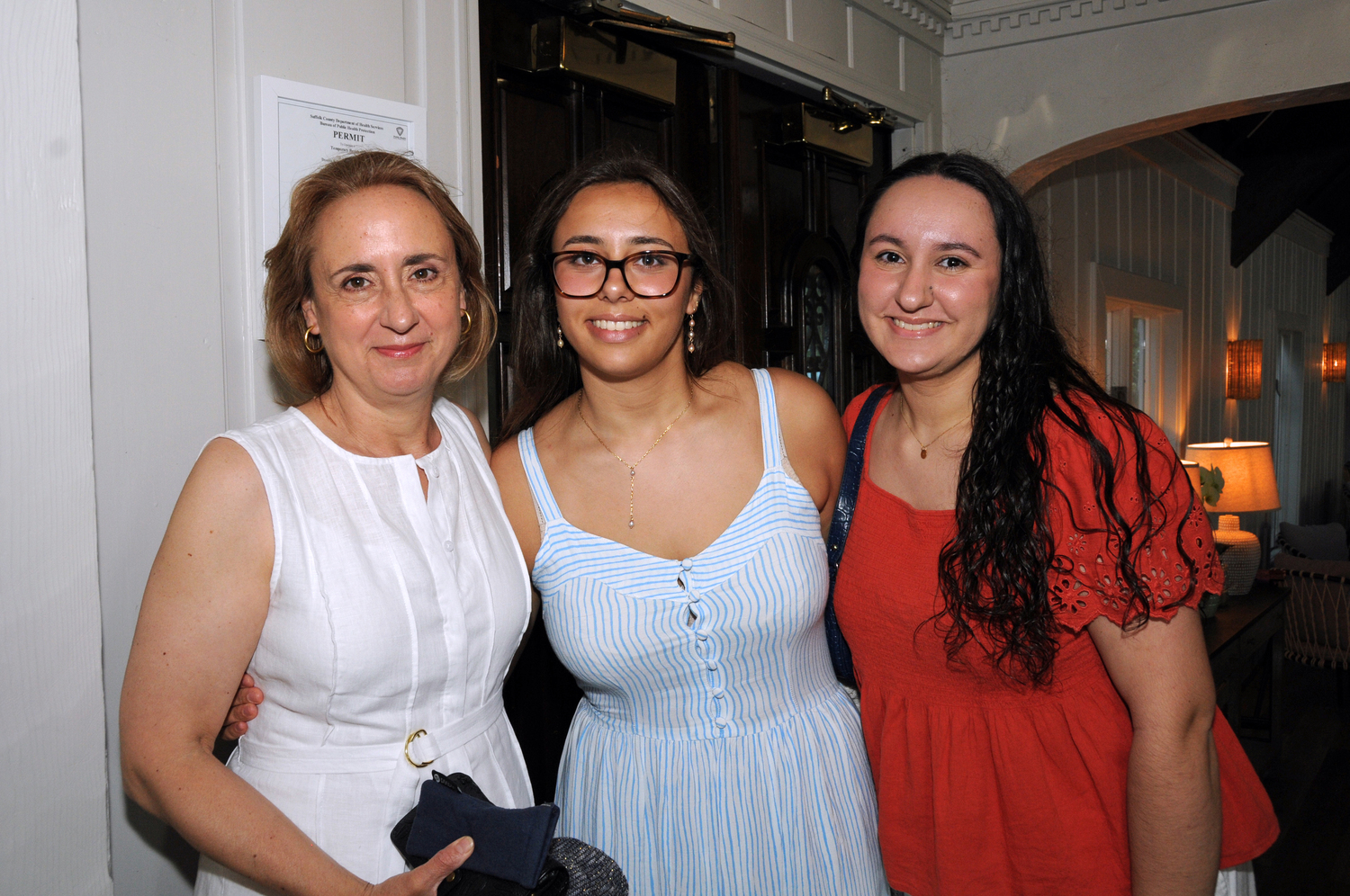 Anna Guebli,Lions Club Academic Scholarship Award Winner Amina Guebli and Malia Guebli at the Montauk Lions Club Lake Club Dinner on June 20.  RICHARD LEWIN