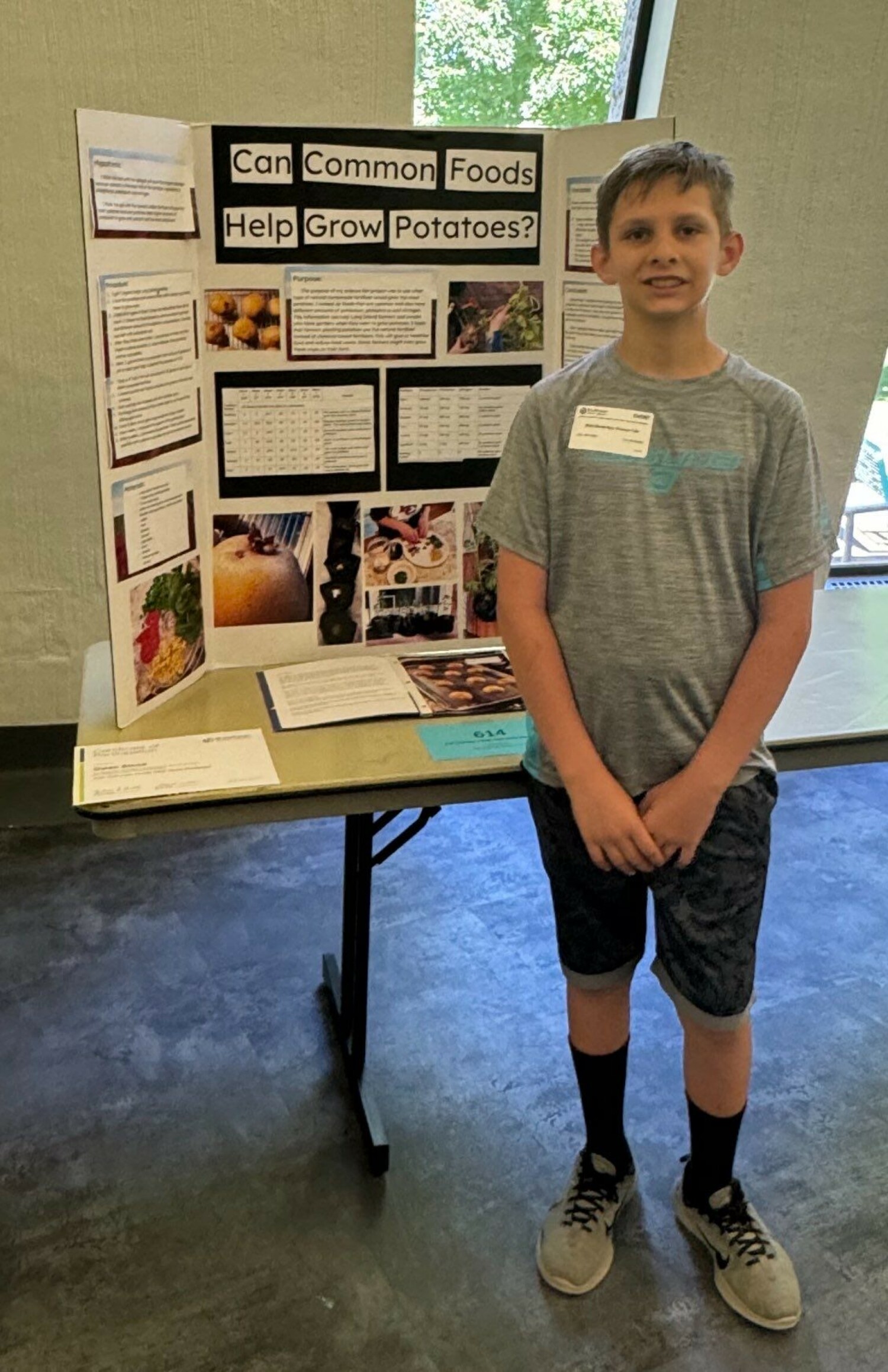 East Quogue Elementary School sixth-grader Owen Stone with is science fair project. COURTESY EAST QUOGUE SCHOOL DISTRICT