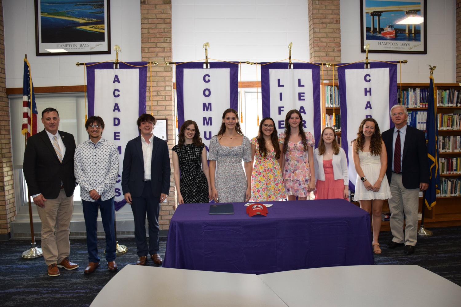Hampton Bays valedictorian Emily Robinson and salutatorian Samantha Kraycar were among other East End students at the top of their school district's class to be honored by Senator Anthony Palumbo and Assemblyman Fred Thiele during an annual ceremony at Hampton Bays High School May 31.