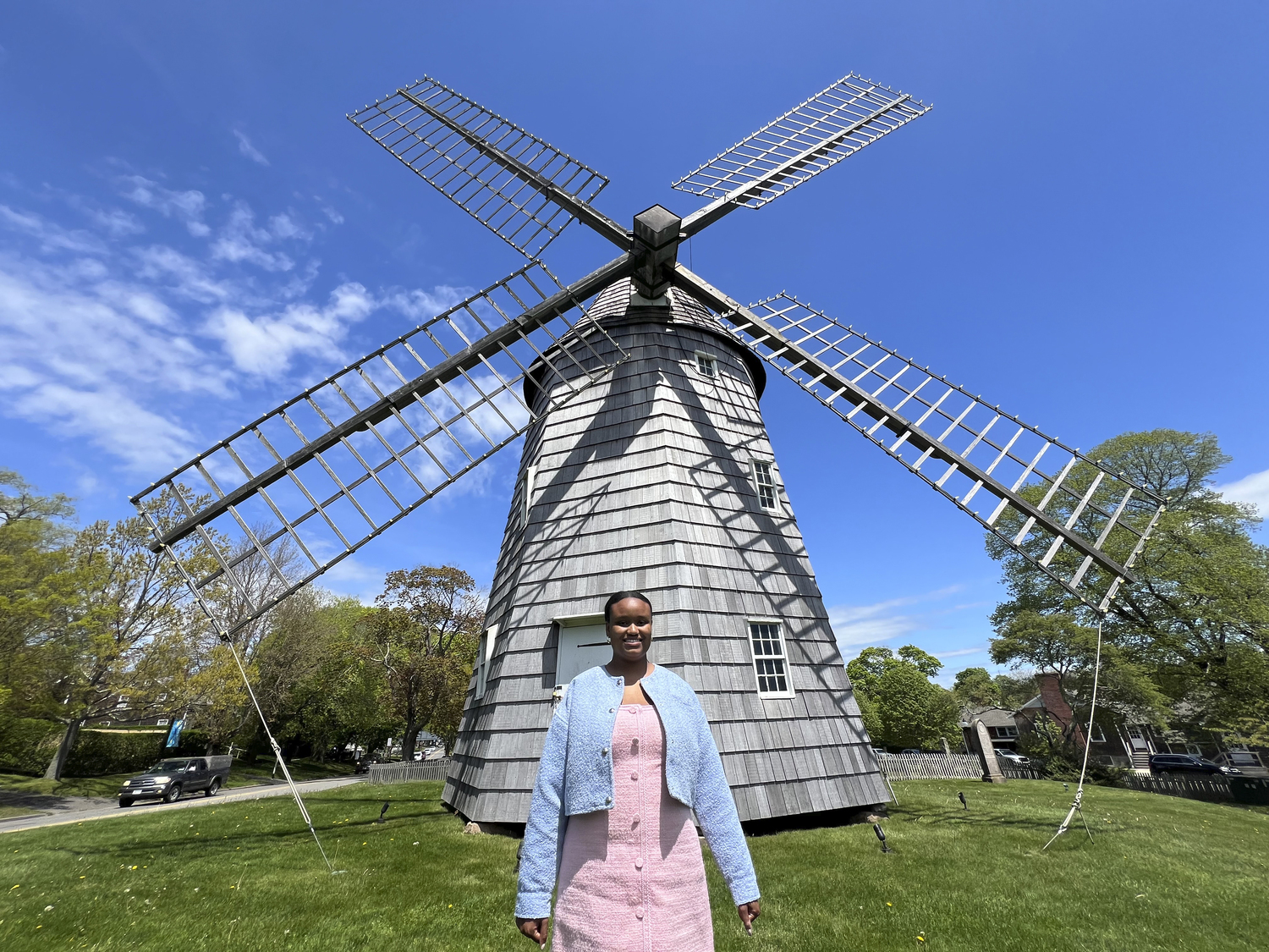 Laini Farrare at the Hook Windmill in East Hampton.  DANA SHAW