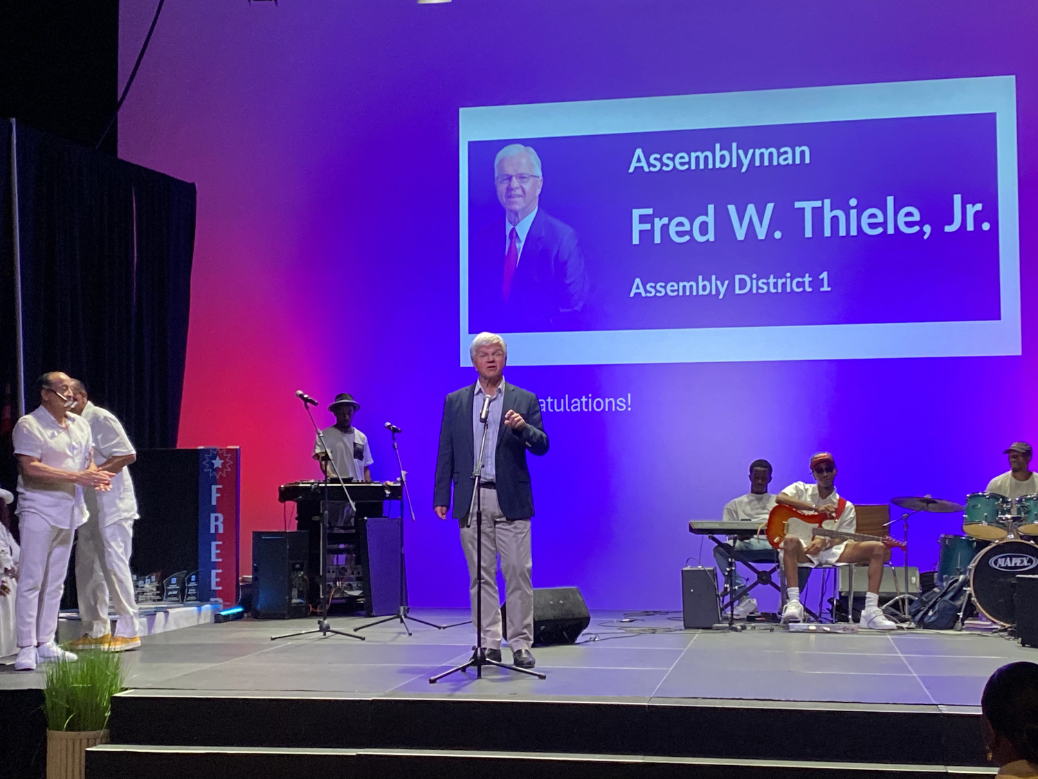 Assemblyman Fred W. Thiele Jr. spoke of progress and history at a Juneteenth celebration at LTV Studios. CHRISTOPHER WALSH