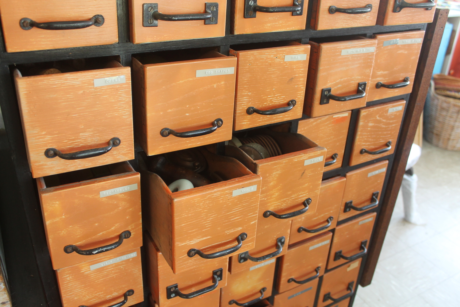 Mabel Damico's supply drawers, organized for personal and student use!