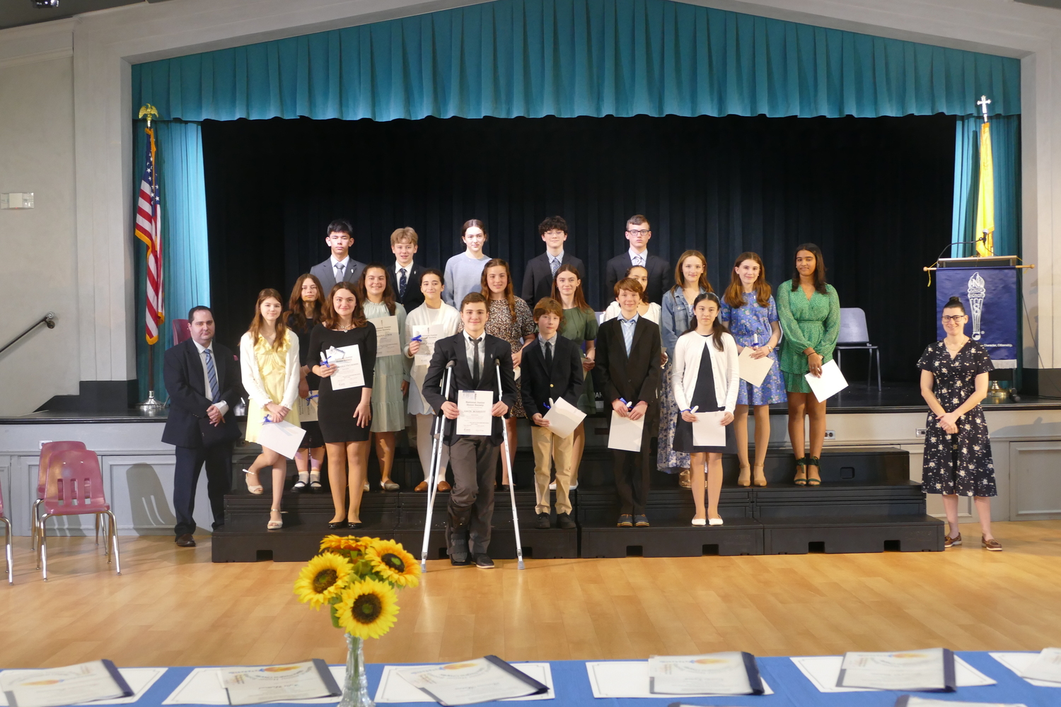 Our Lady of the Hamptons School recently inducted new members into the National Junior Honor Society. COURTESY OUR LADY OF THE HAMPTONS SCHOOL