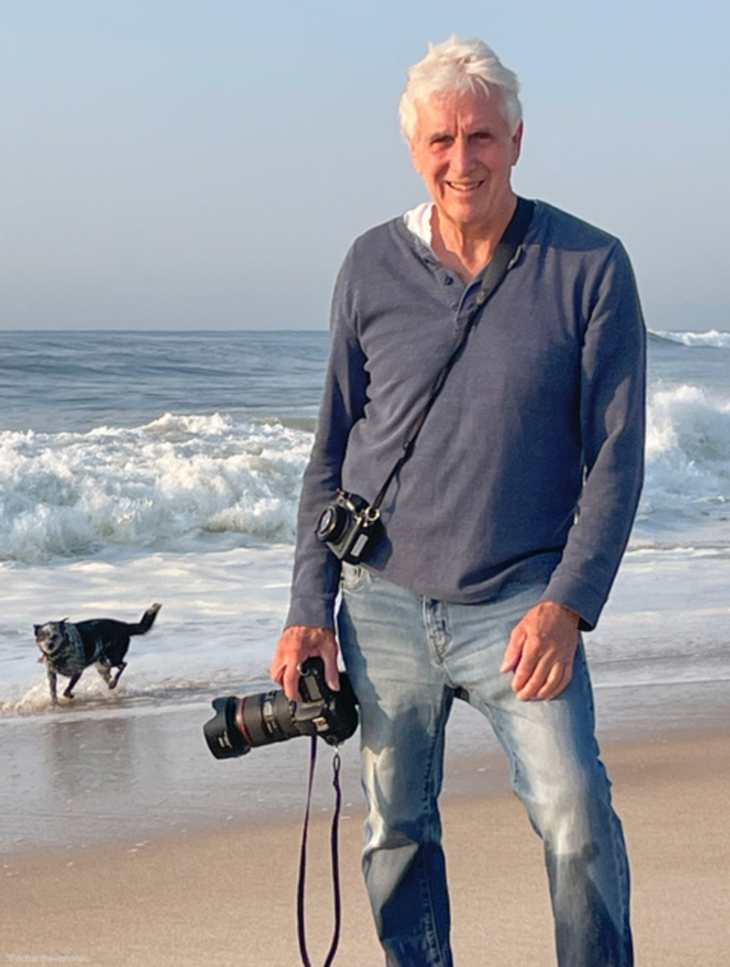 Photographer Richard Law at Little Plains Beach in Southampton. COURTESY THE ARTIST