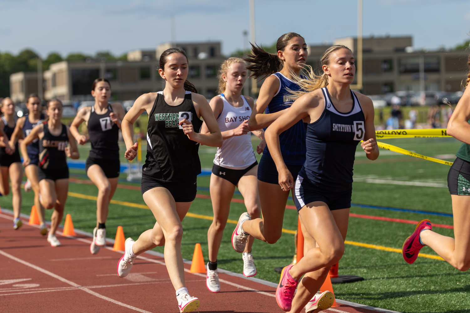 Westhampton Beach junior Lily Strebel competed in both the 1,500- and 3,000-meter races at last week's state qualifier.   RON ESPOSITO