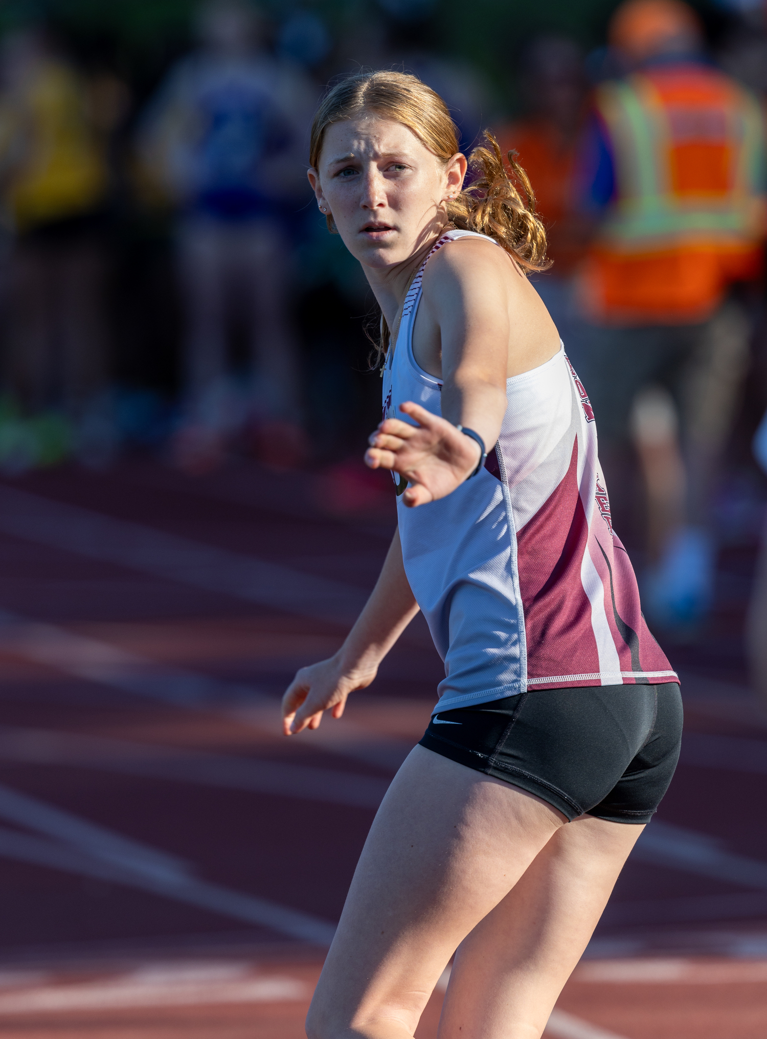 Pierson eighth-grader Maggie Greenwald stepped in for the injured Sara O'Brien in the 4x800-meter relay.   RON ESPOSITO