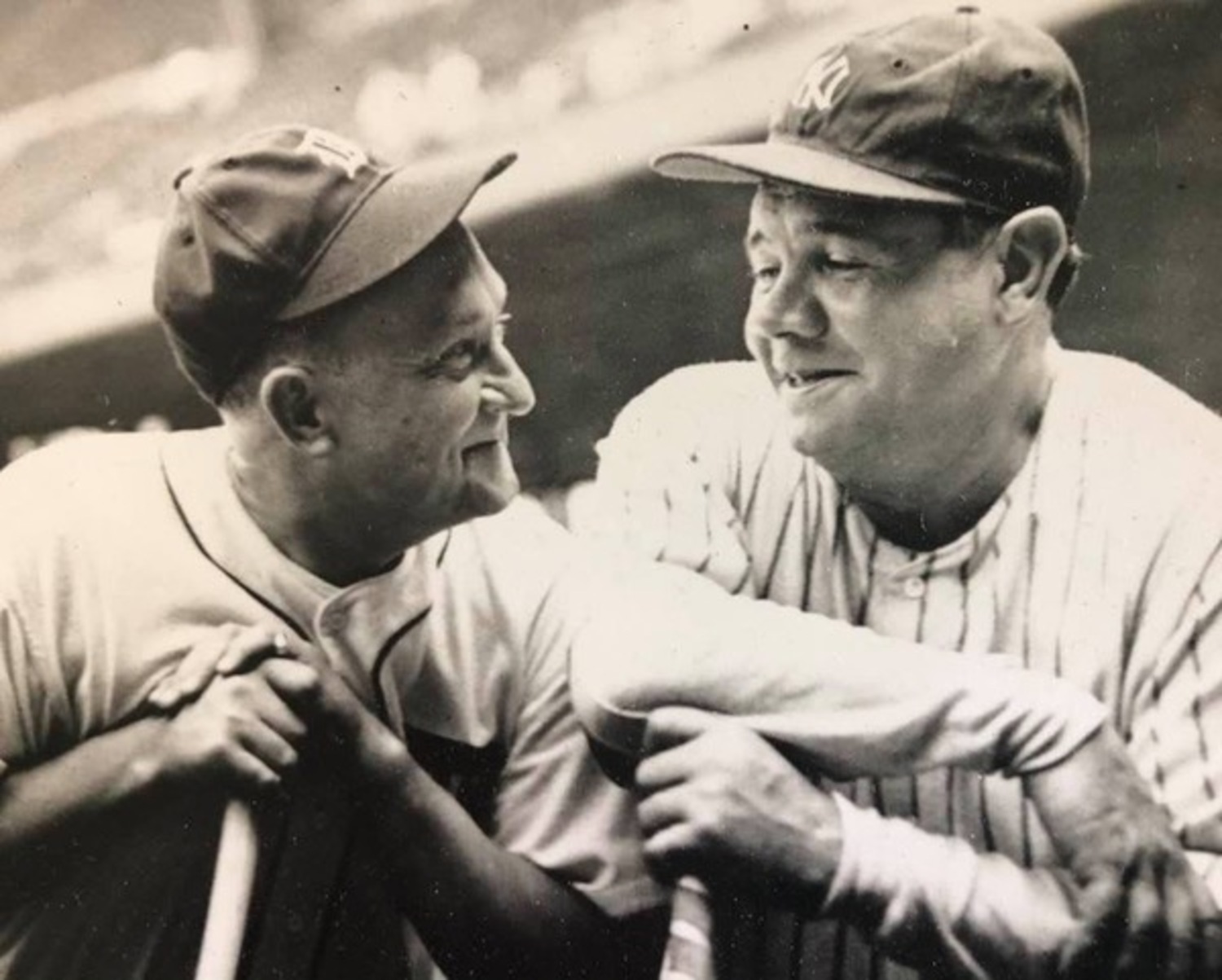 Ty Cobb and Babe Ruth.   COURTESY CINDY COBB