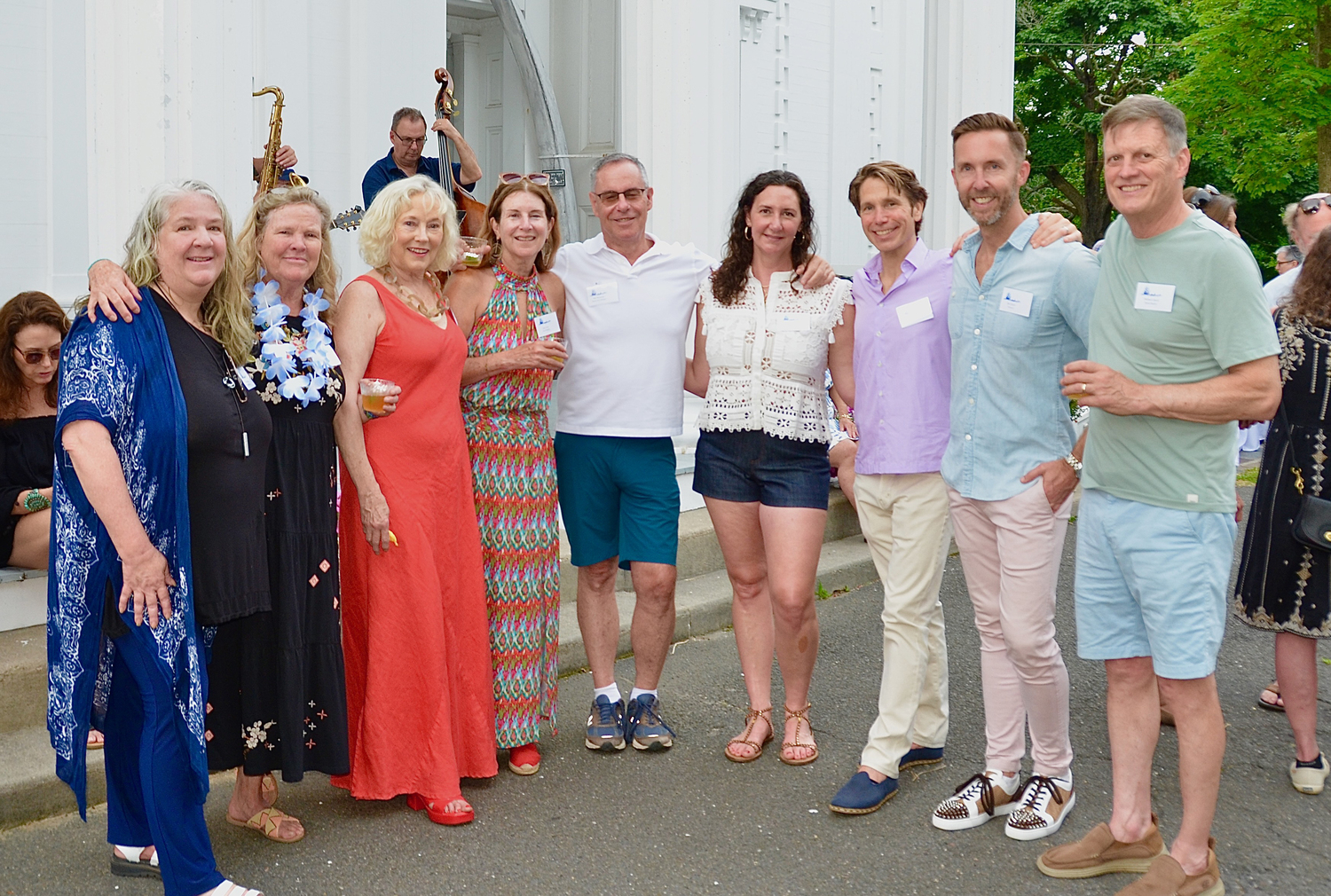 Annette Hinkle, Linley Hagen, Molly Channing, Kathie Russo, Bob Weinstein, Christina Hribar, Mallon FitzPatrick, Ben Dixon and Michael Carroll at the Sag Harbor Whaling & Historical Museum’s annual 