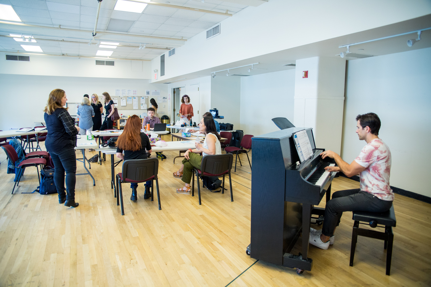 The cast in break out during rehearsals of Bay Street Theater's upcoming production of Terrence McNally's 