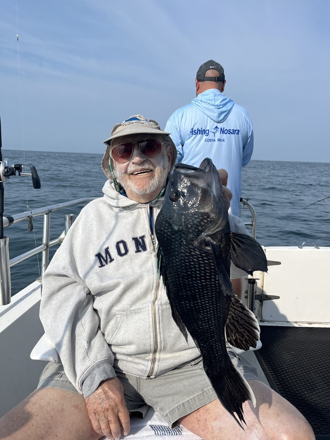 At 95 years old Jack Resnick is still hitting the high seas and pulling on black sea bass, like this nice one he caught recently aboard the Double D charter boat out of Westlake Fishing Lodge in Montauk. CAPT. DAN GIUNTA