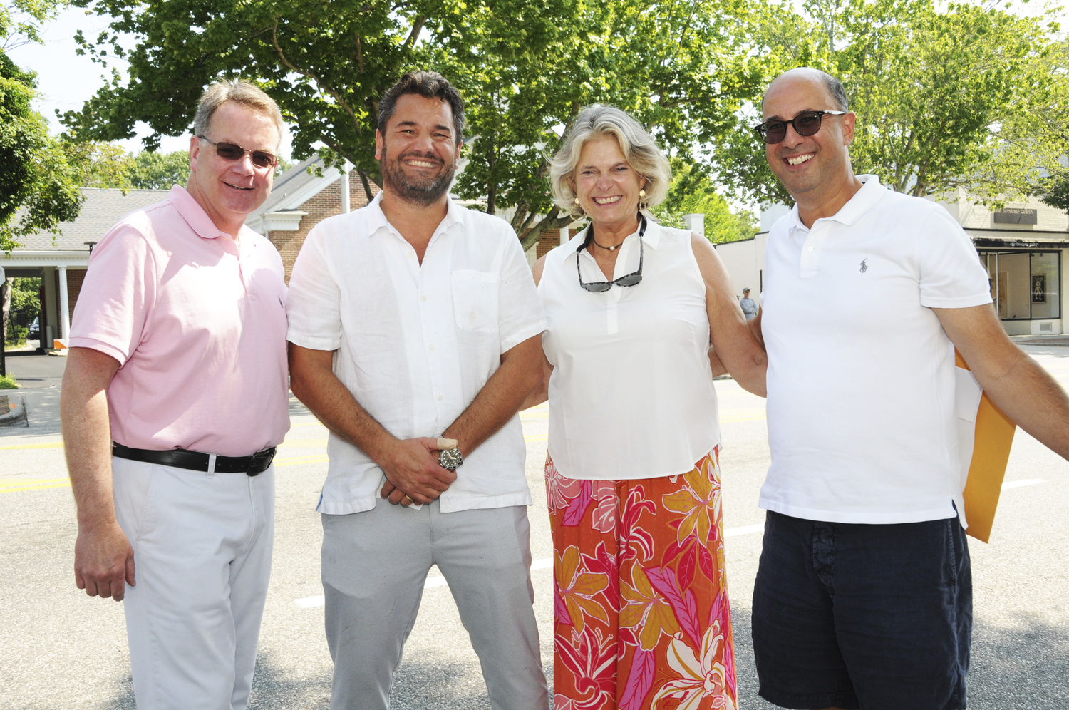 East Hampton Villge  Mayor Jerry Larsen, East Hampton Town Board Member Thomas Flight, Suffolk County Legislator Ann Welker and East Hampton Village Foundation Chairman Bradford Billet.