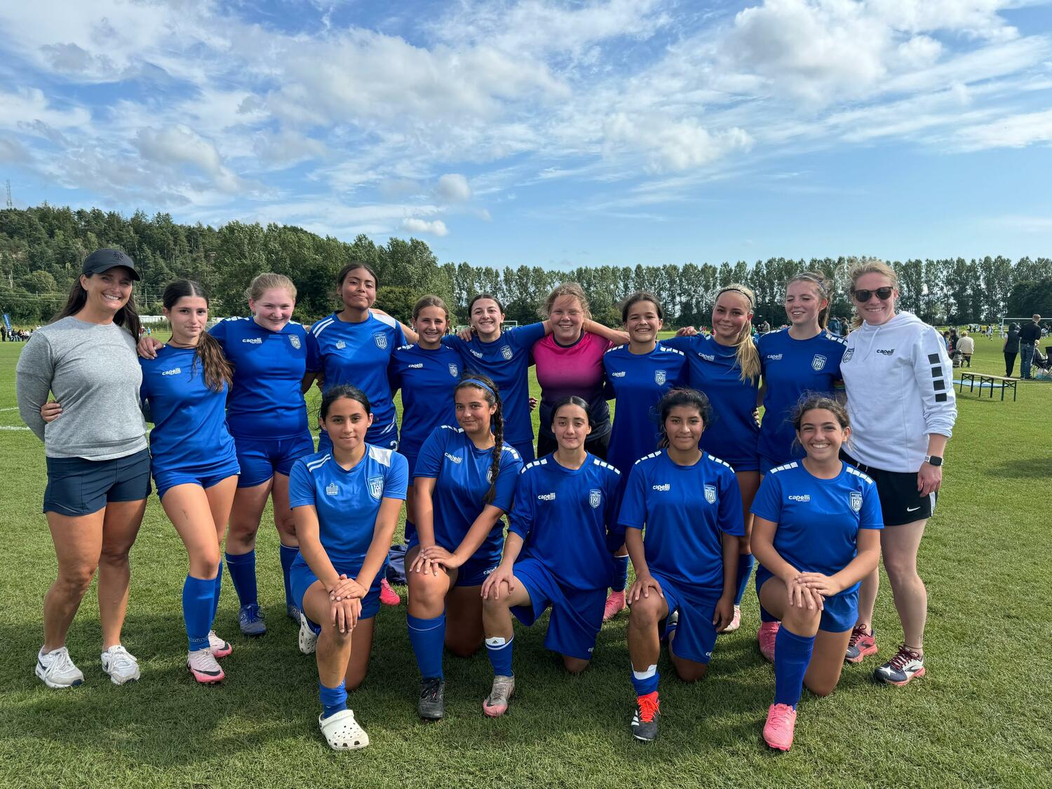 Members of the 2009 girls academy team at the Gothia Cup in Sweden.