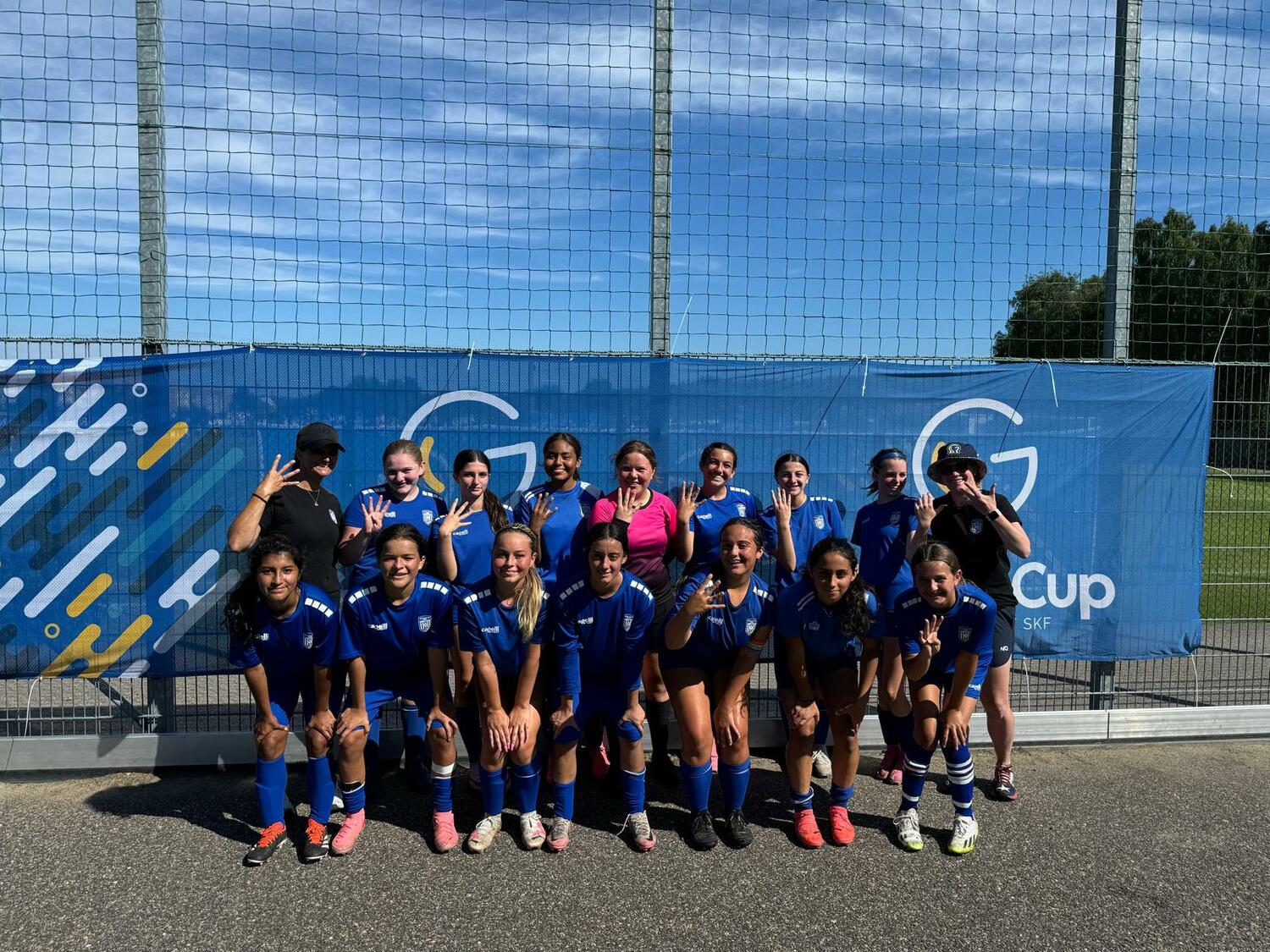 Members of the 2009 girls academy team at the Gothia Cup in Sweden.