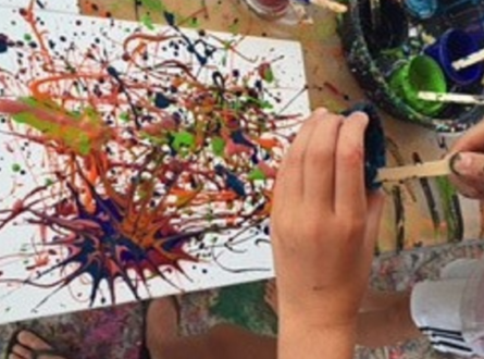 Pollock Drip Painting at the Springs Community Library