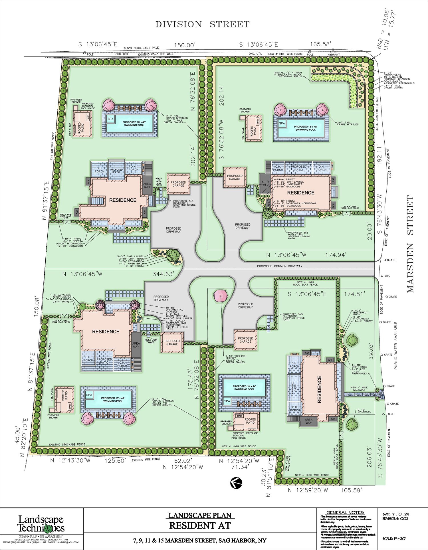 The proposed layout of the four houses builder Matthew Pantofel is proposing for the Marsden 
Street property he recently purchased. COURTESY MCDONOUGH AND CONROY ARCHITECTS