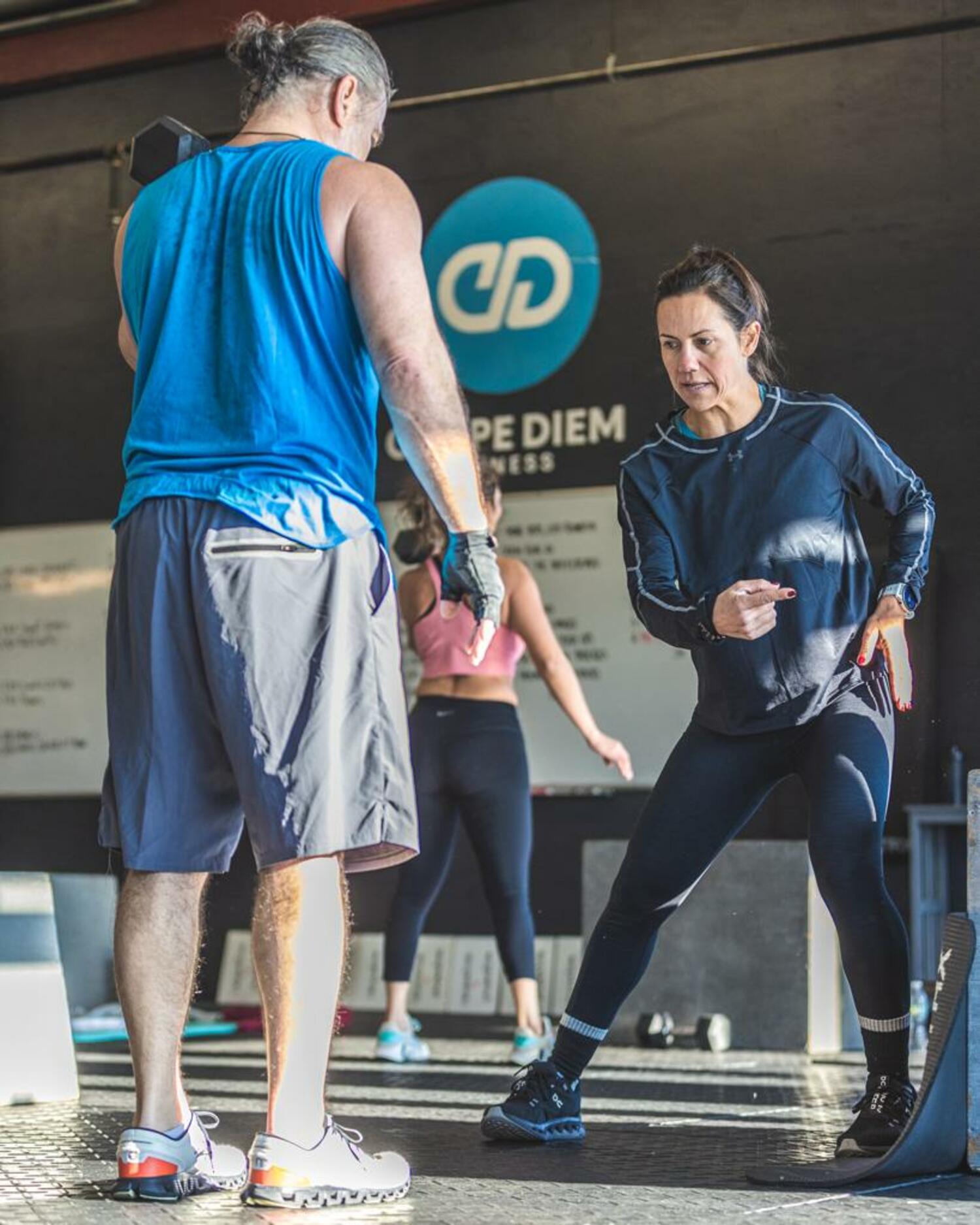 Rebeca Olender leading a class at Carpe Diem Fitness. COURTESY REBECA OLENDER